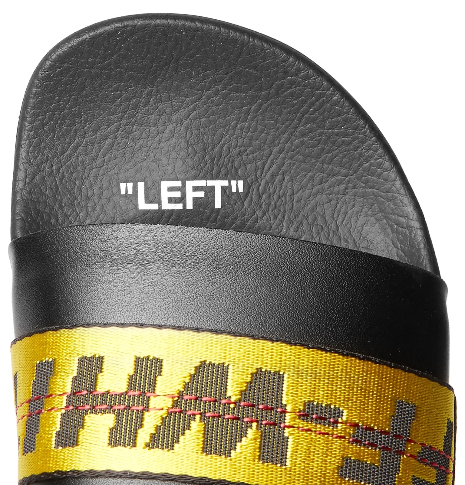 Logo Webbing-Trimmed Leather Slides - 6