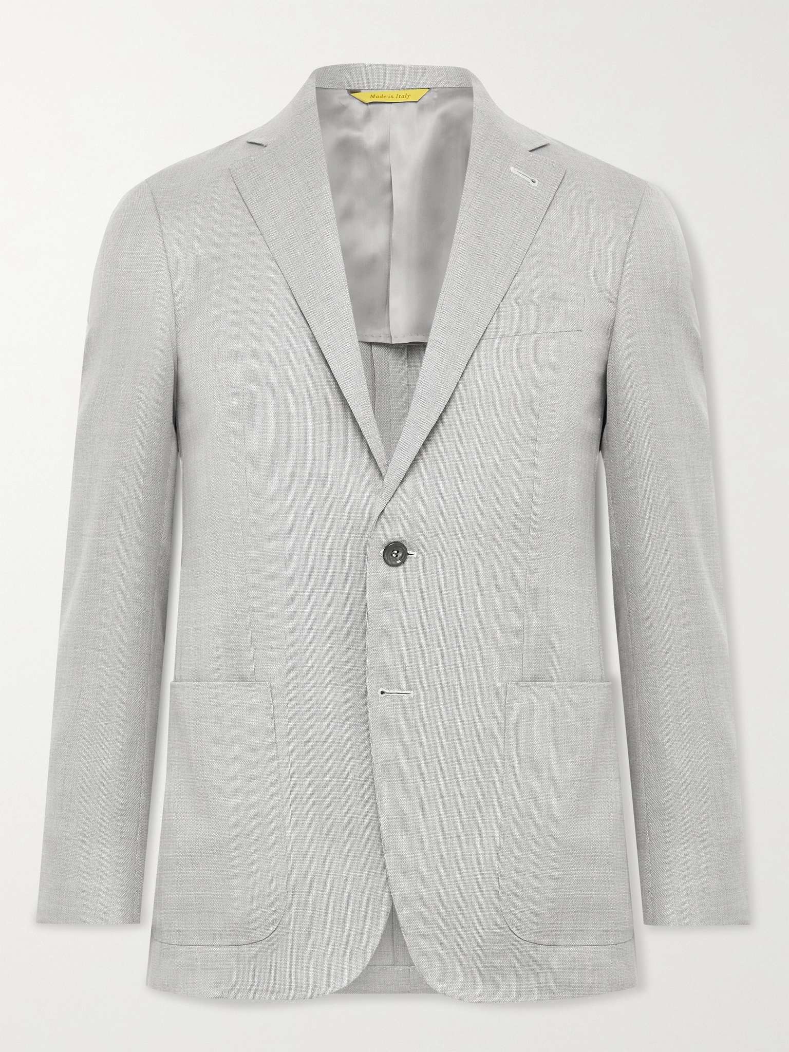 Kei Slim-Fit Unstructured Super 130s Hopsack Wool Blazer - 1