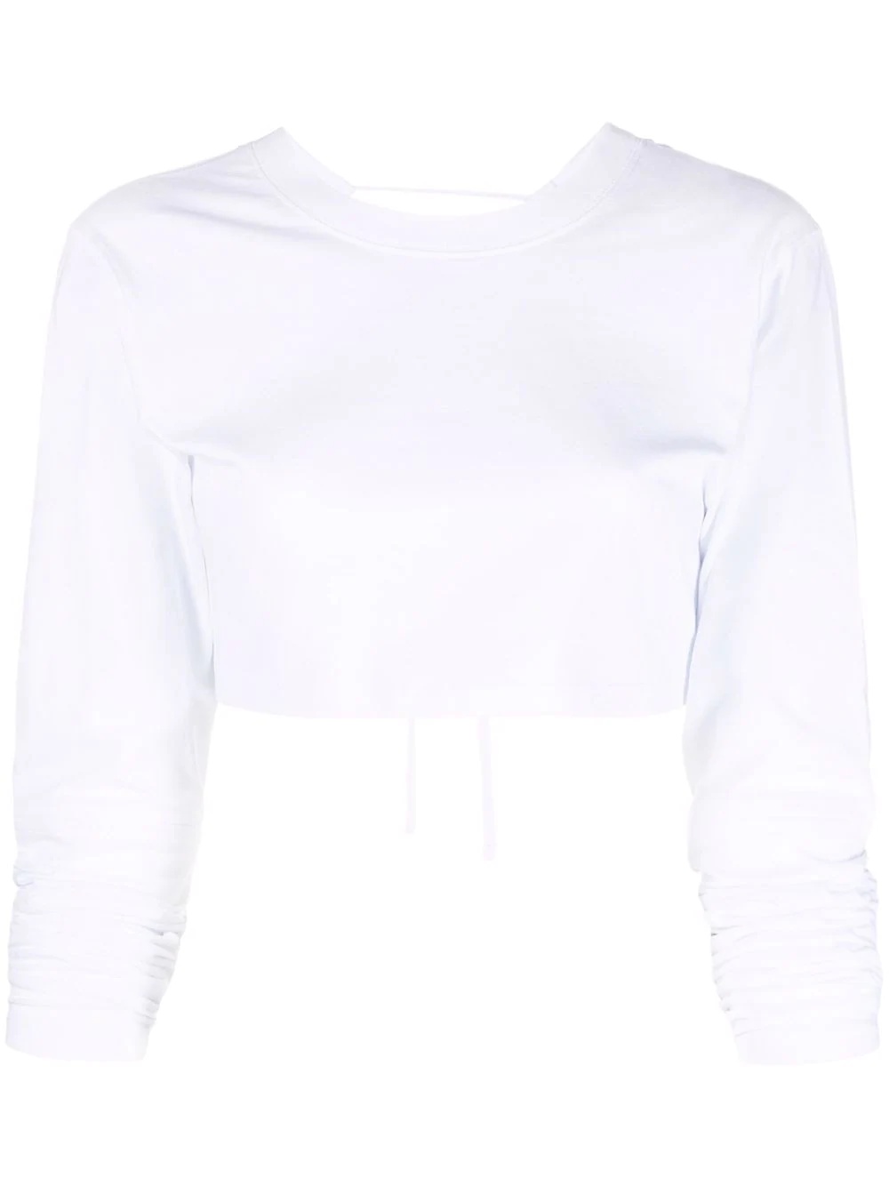 cropped cut-out cotton T-shirt - 1