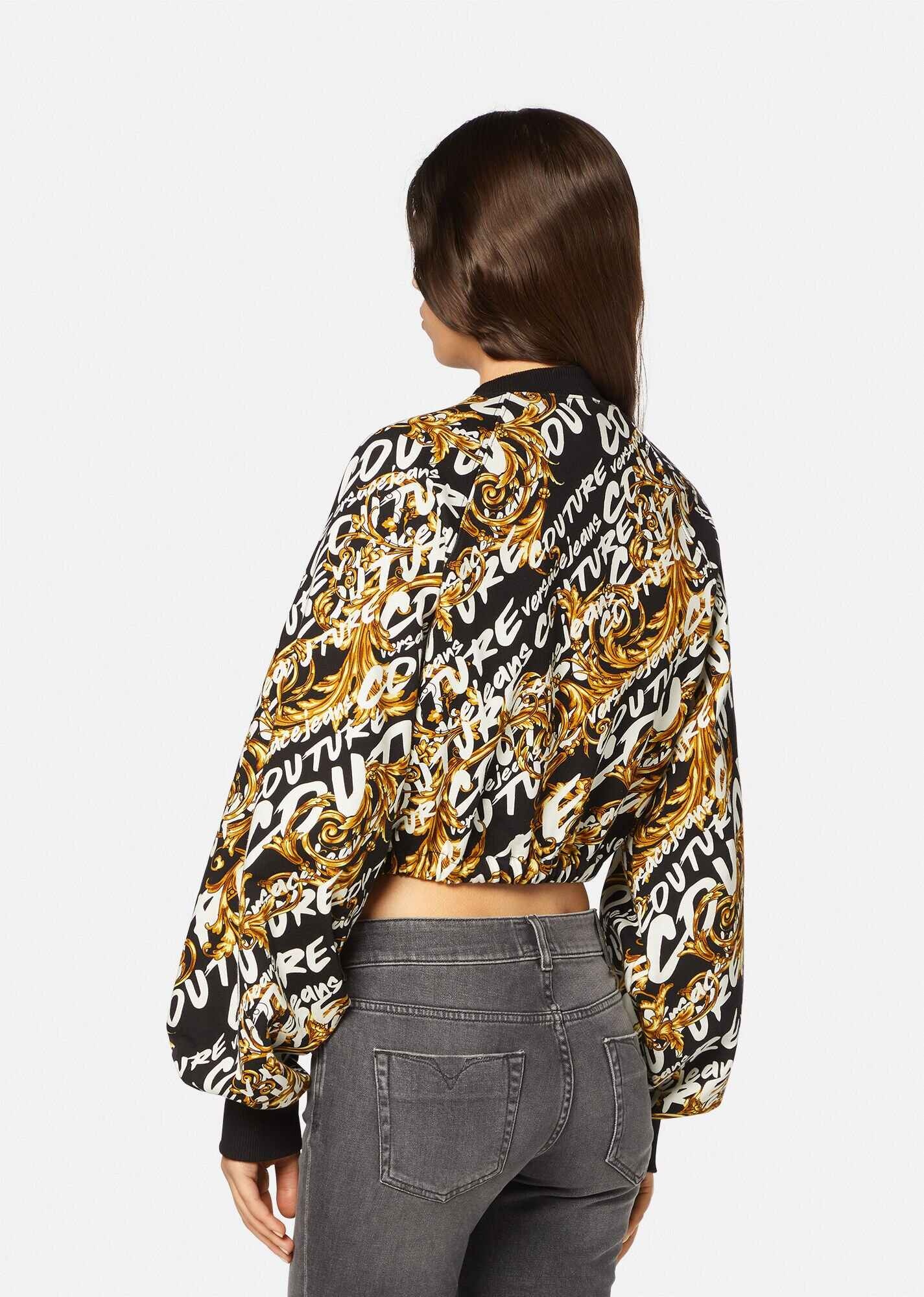 Logo Brush Couture Crop Sweatshirt - 4