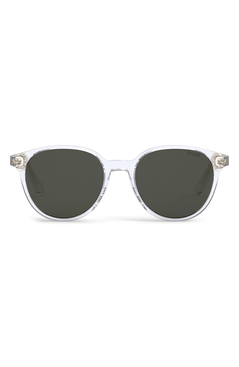 InDior R1I 53mm Round Sunglasses in Crystal /Brown Mirror - 1