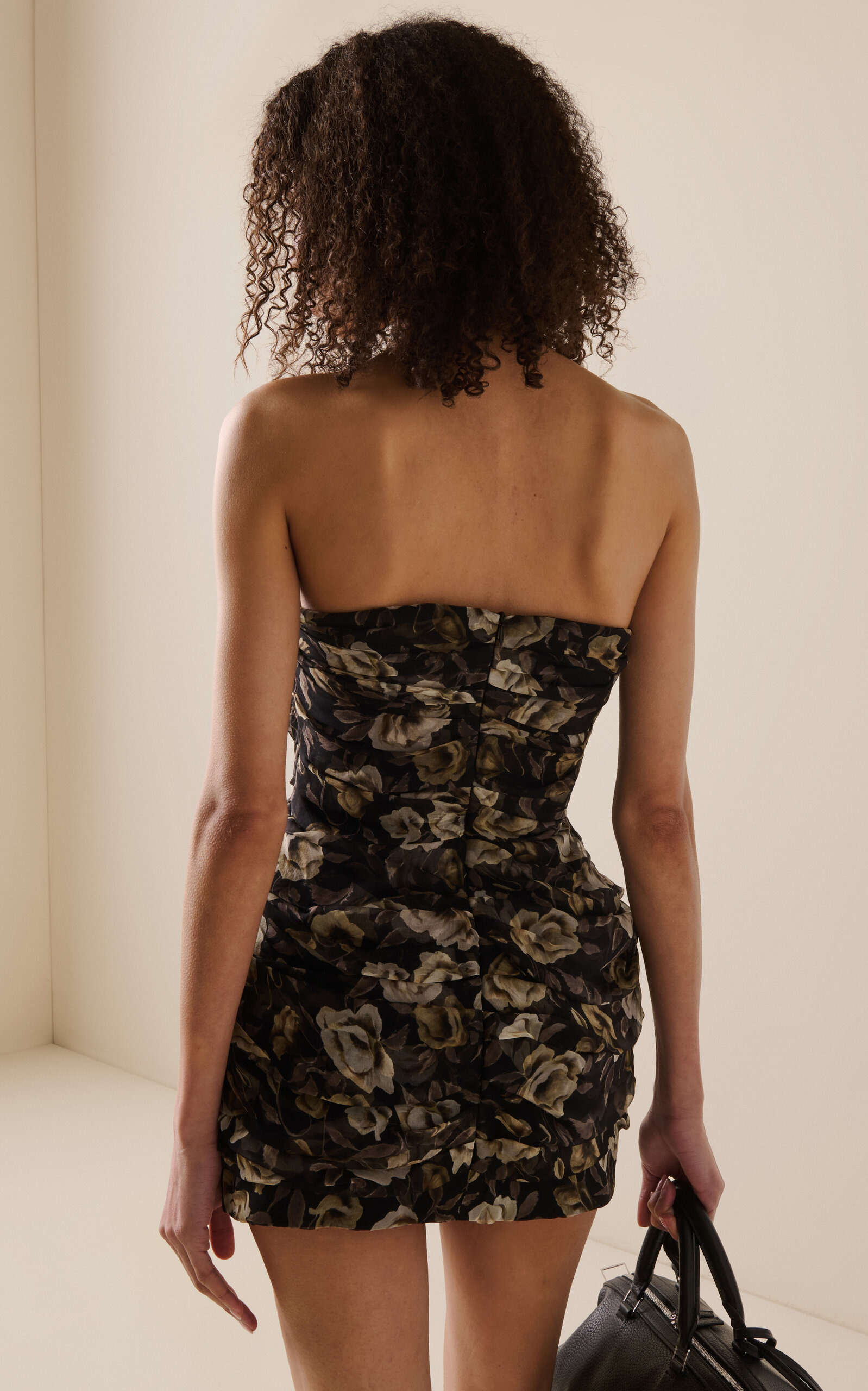 Floral Printed Silk Dress floral - 4