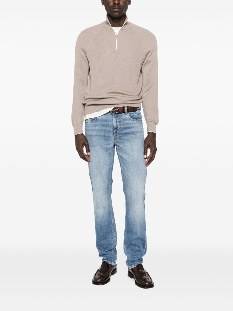 Brunello Cucinelli ribbed half-zip sweater outlook