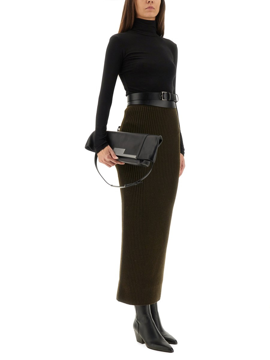 "BORISI1234" WOOL AND CASHMERE LONG SKIRT - 2