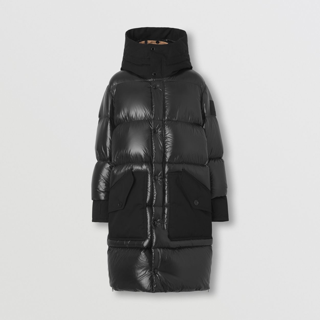 Nylon Hooded Puffer Coat - 3