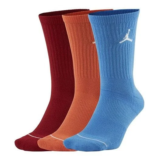 Air Jordan Unisex Everyday Sports Socks 3 Packs Red/Orange/Blue SX5545-911 - 1