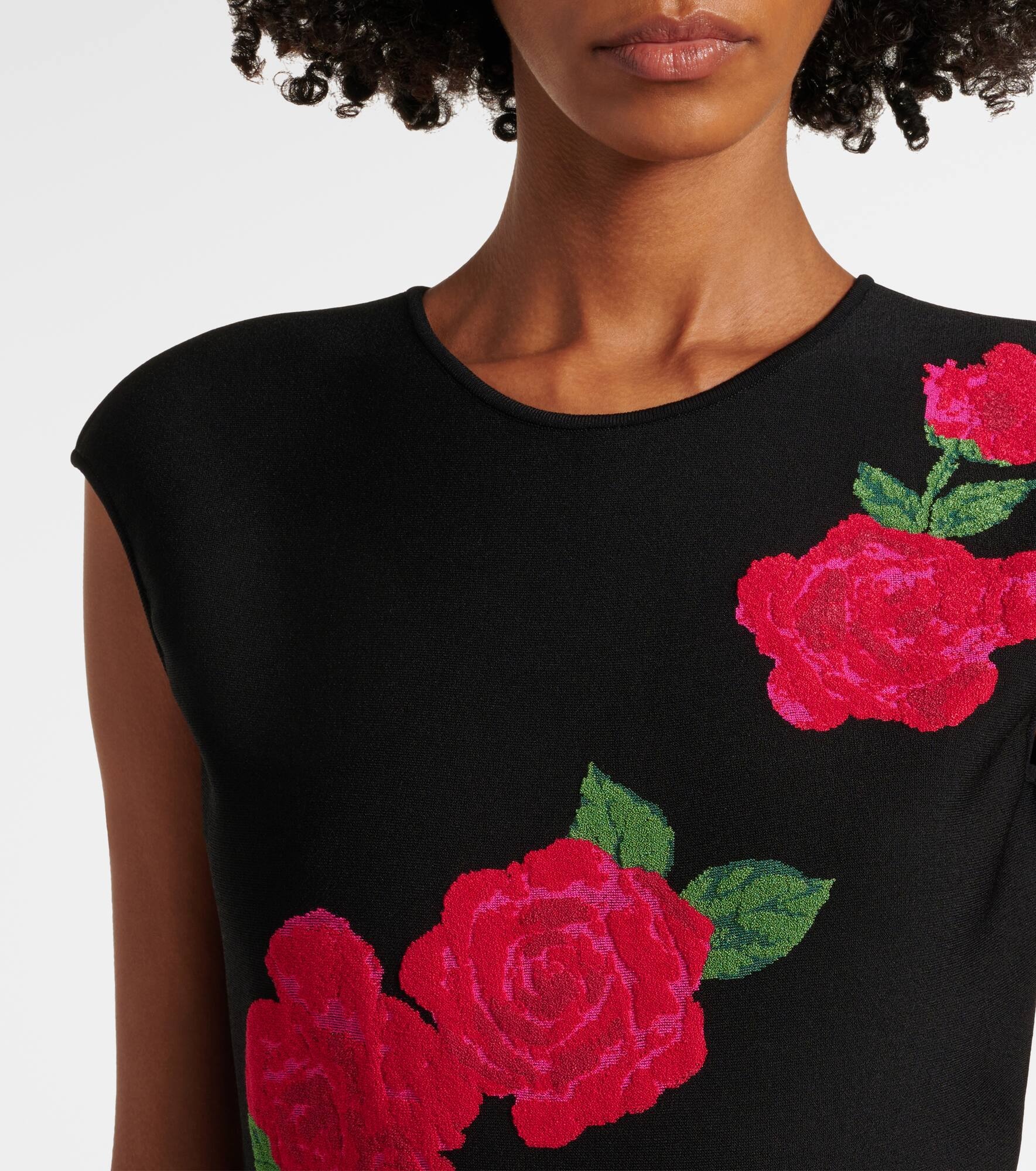 Floral jacquard midi dress - 4
