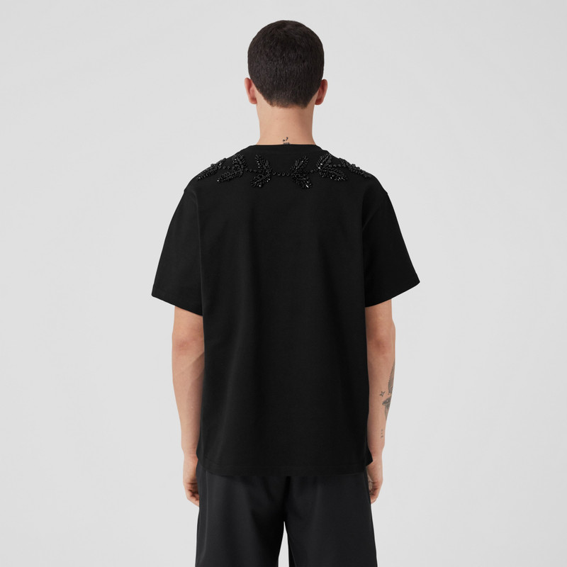 Crystal Oak Leaf Crest Cotton T-shirt 3