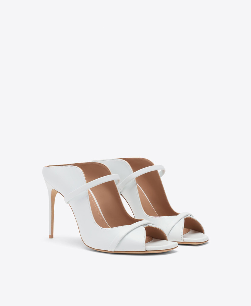 MALONE SOULIERS Noah 90 White Leather Heeled Sandals outlook