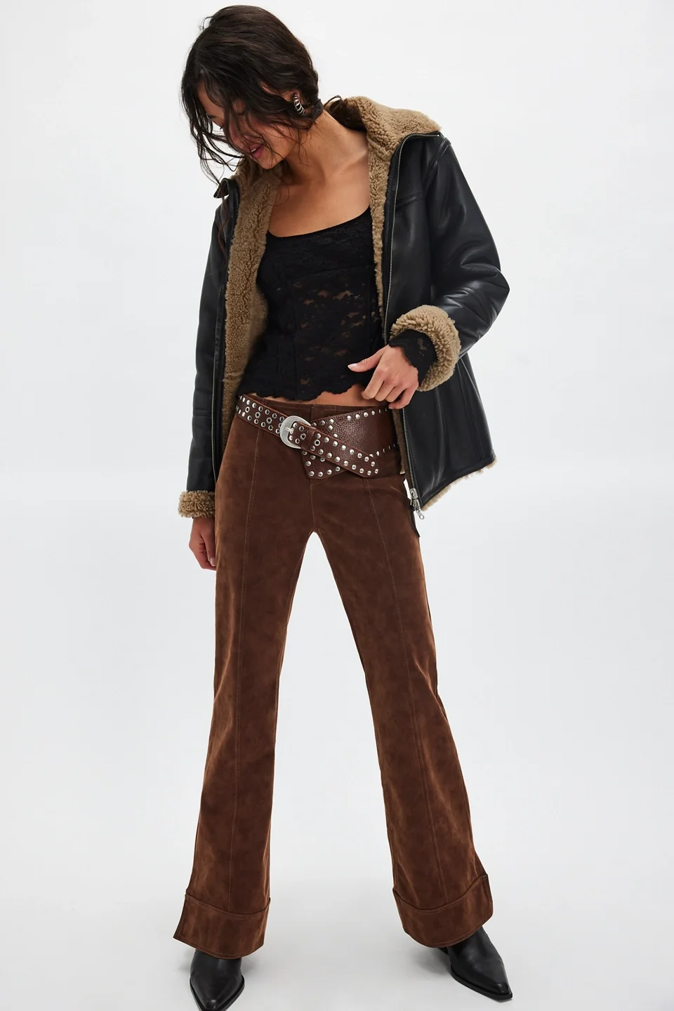 We The Free Glow Up Vegan Suede Flare Pants - 1