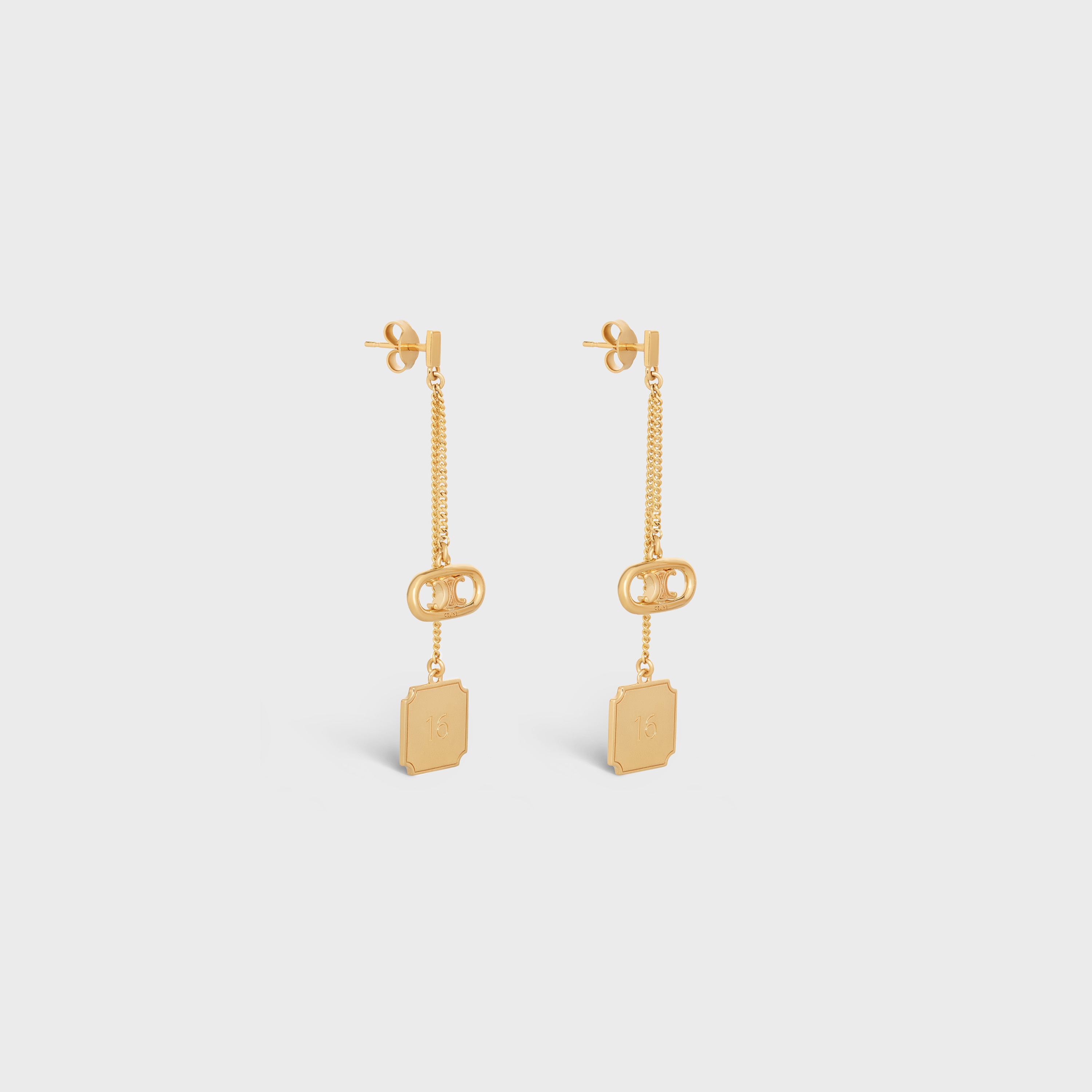 Maillon Triomphe Signature Earrings in Brass with Gold Finish - 2