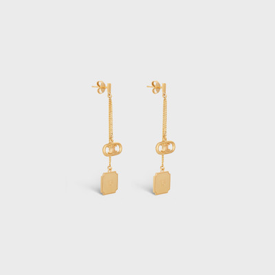 CELINE Maillon Triomphe Signature Earrings in Brass with Gold Finish outlook