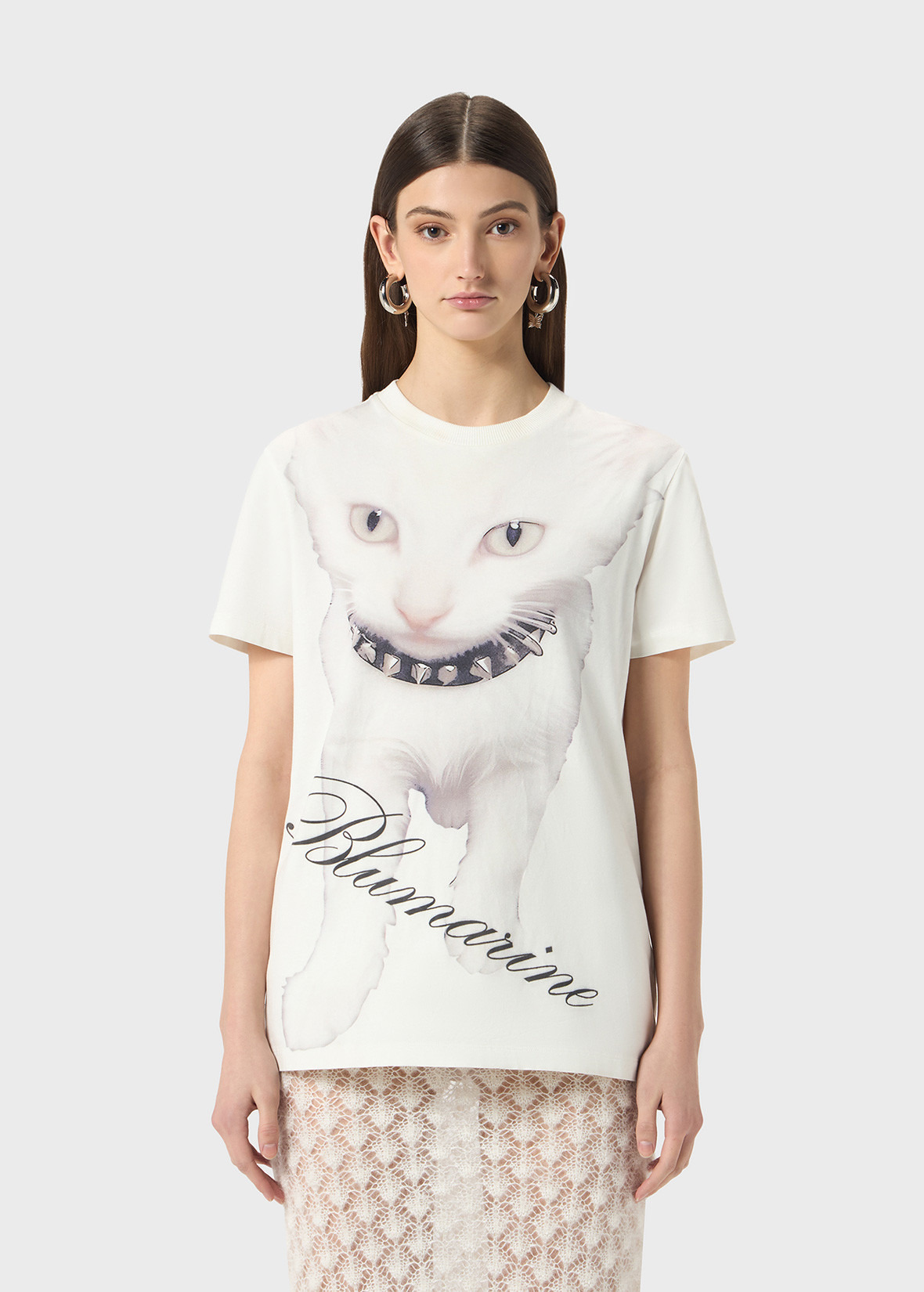 JERSEY T-SHIRT WITH KITTEN PRINT AND LOGO - 3