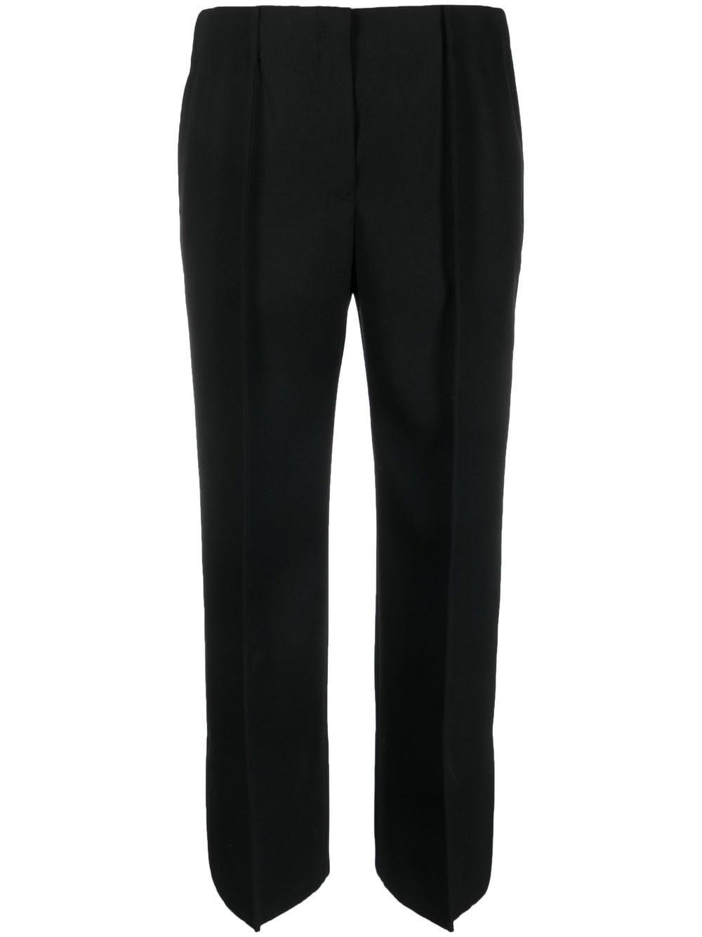 cropped wool wide-leg trousers - 1