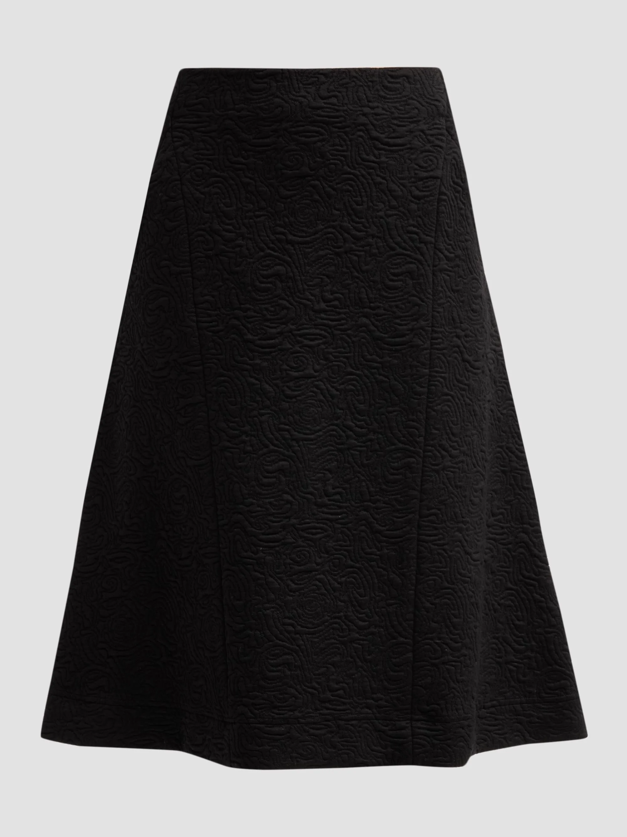 Women's Husosy Darted A-Line Midi Skirt - Black - 1