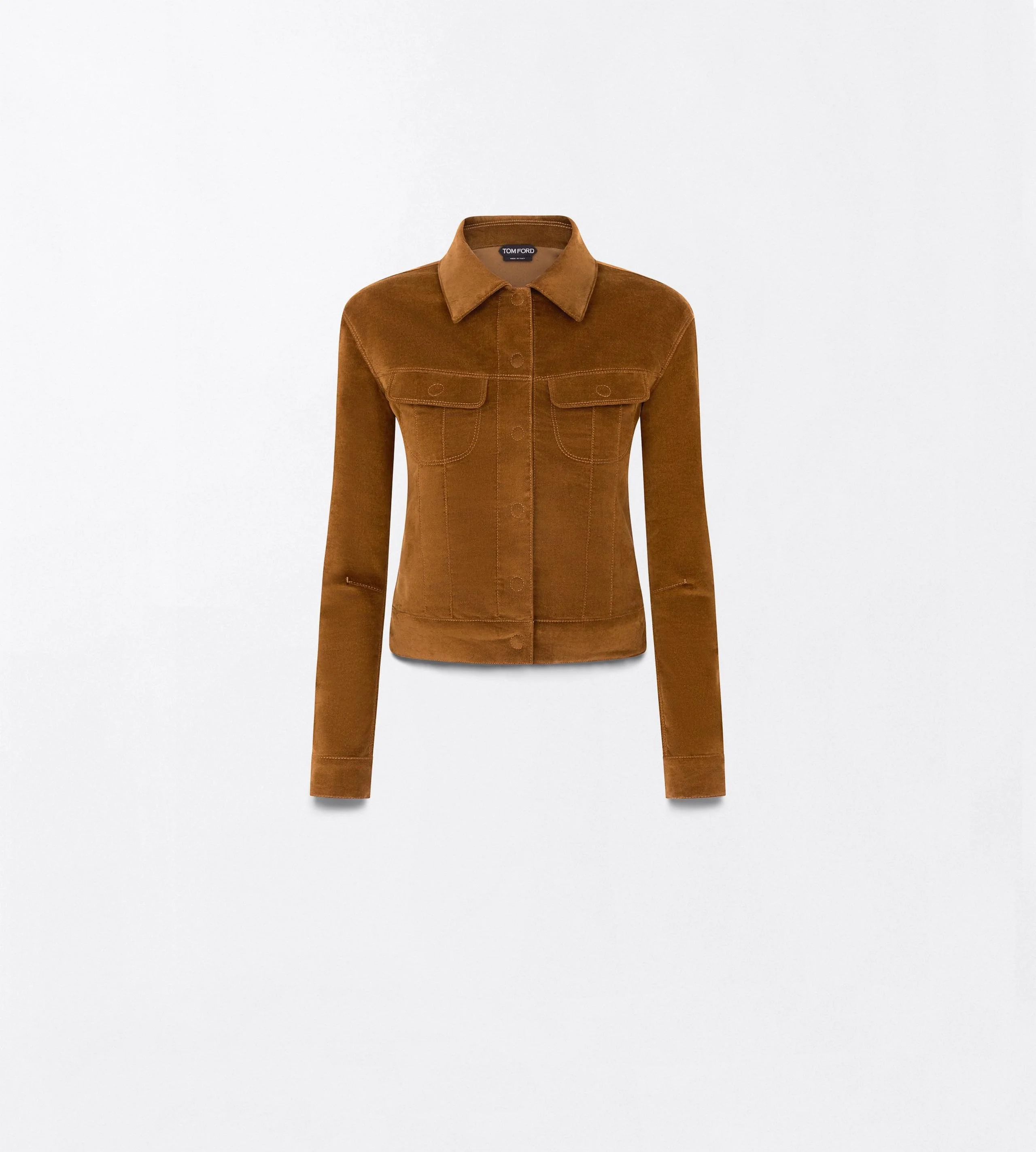 STRETCH COTTON VELVET WESTERN JACKET WITH T-TRIM - 1