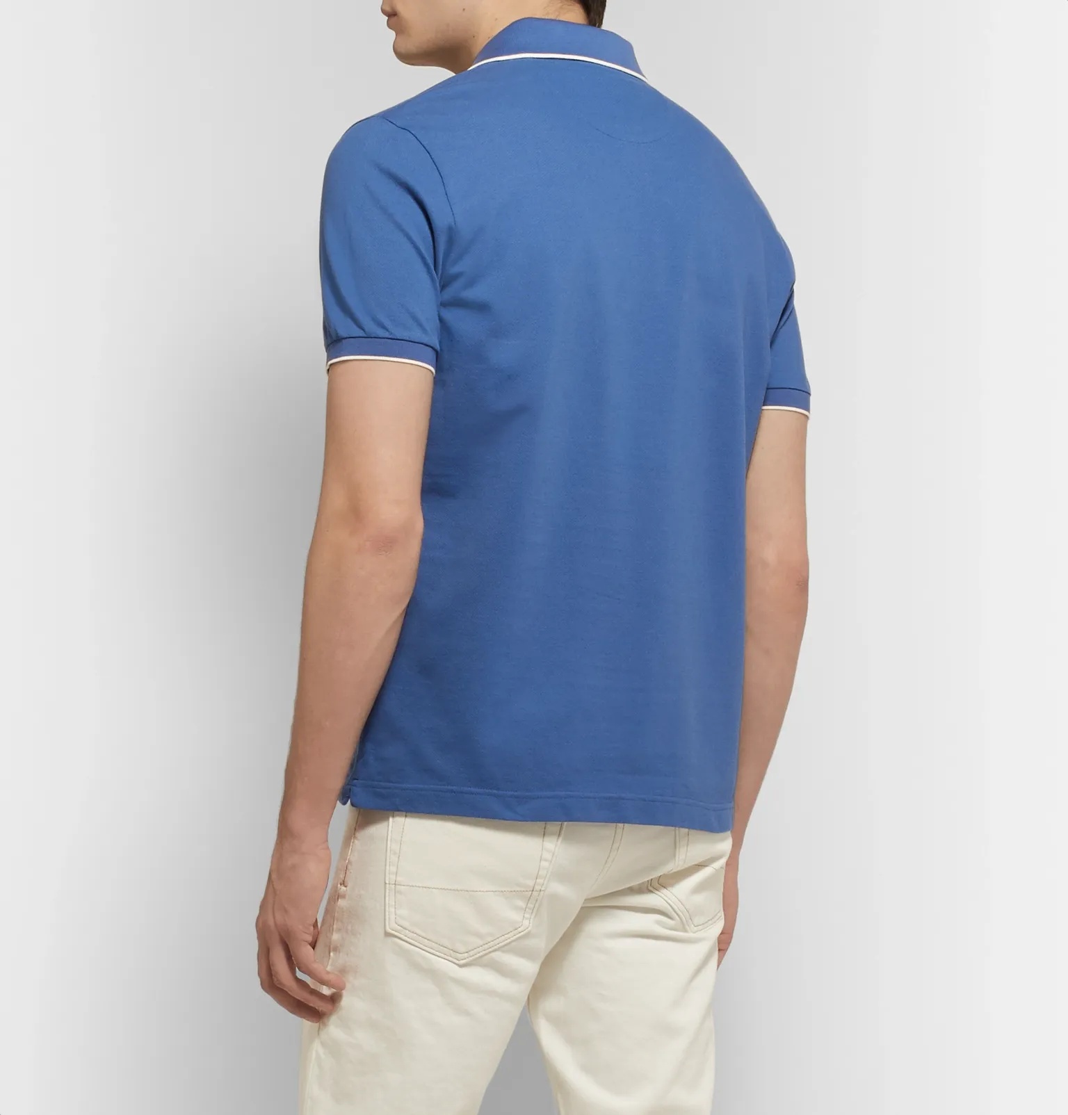 Contrast-Tipped Stretch-Cotton Piqué Polo Shirt - 17