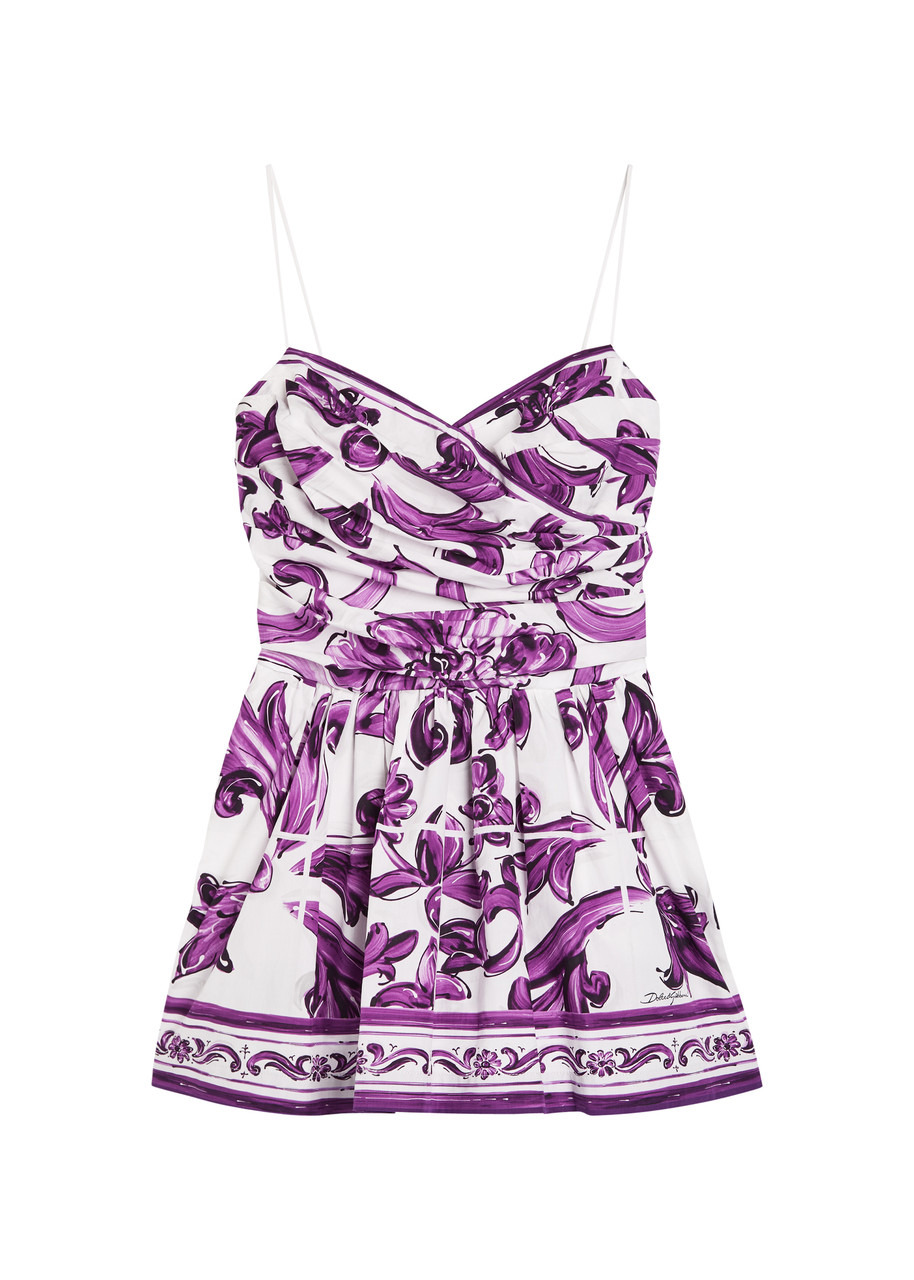 Dolce & Gabbana Printed Cotton-poplin Mini Dress - 1