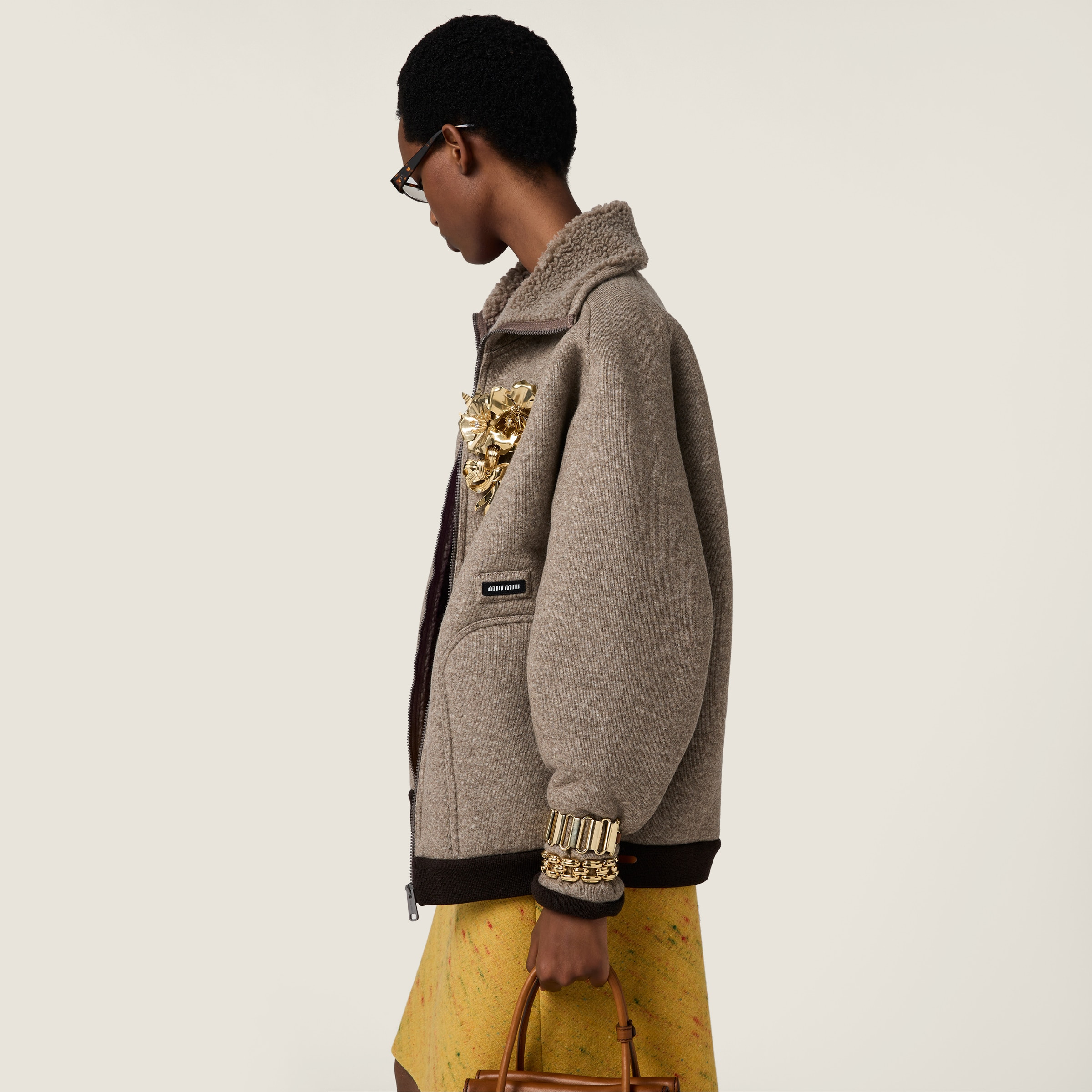 Cotton fleece zipper blouson jacket - 6