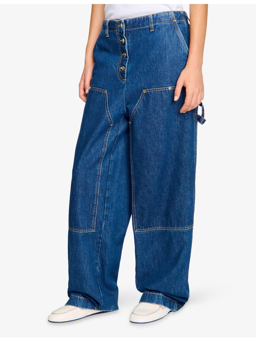 Slip-Pocket Loose-Fit High-Rise Denim Jeans - 3