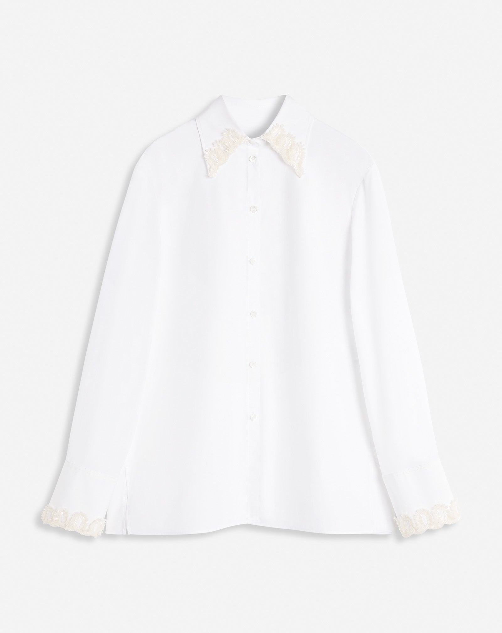 LONG SLEEVE EMBROIDERED SHIRT IN POPLIN - 1