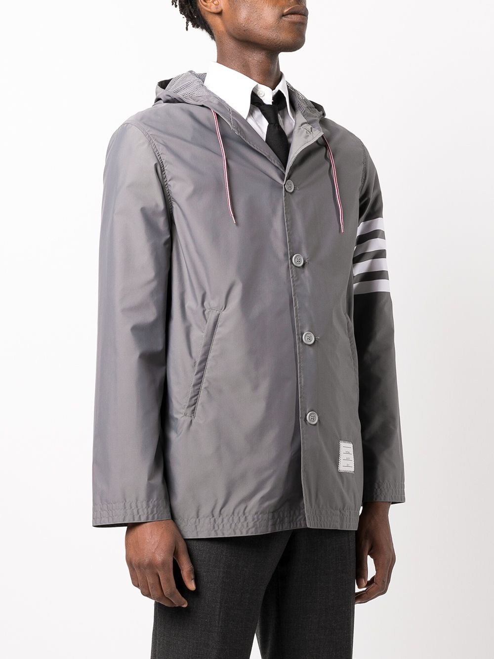 4-Bar stripe anorak coat - 3