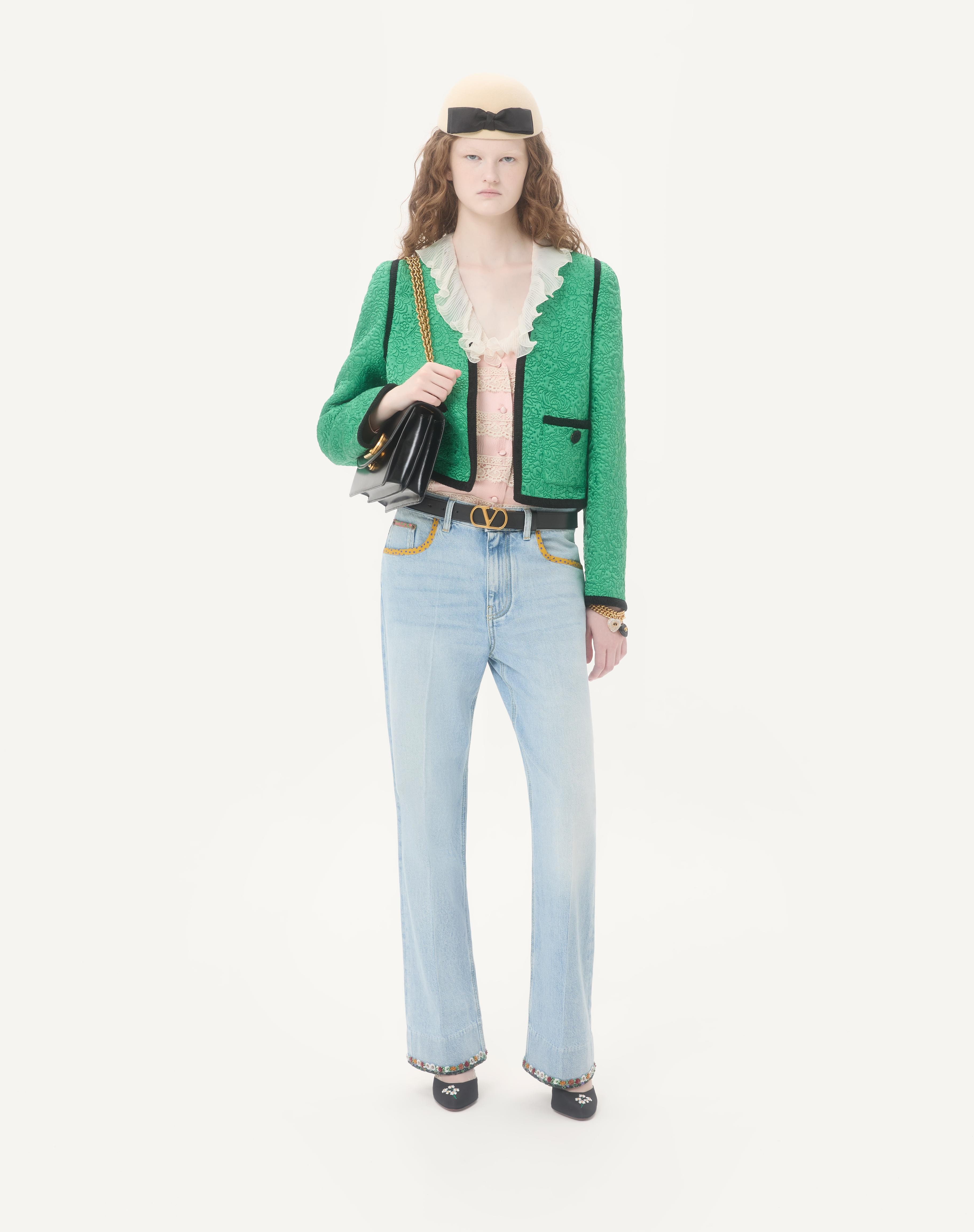 EMBROIDERED DENIM PANTS - 2