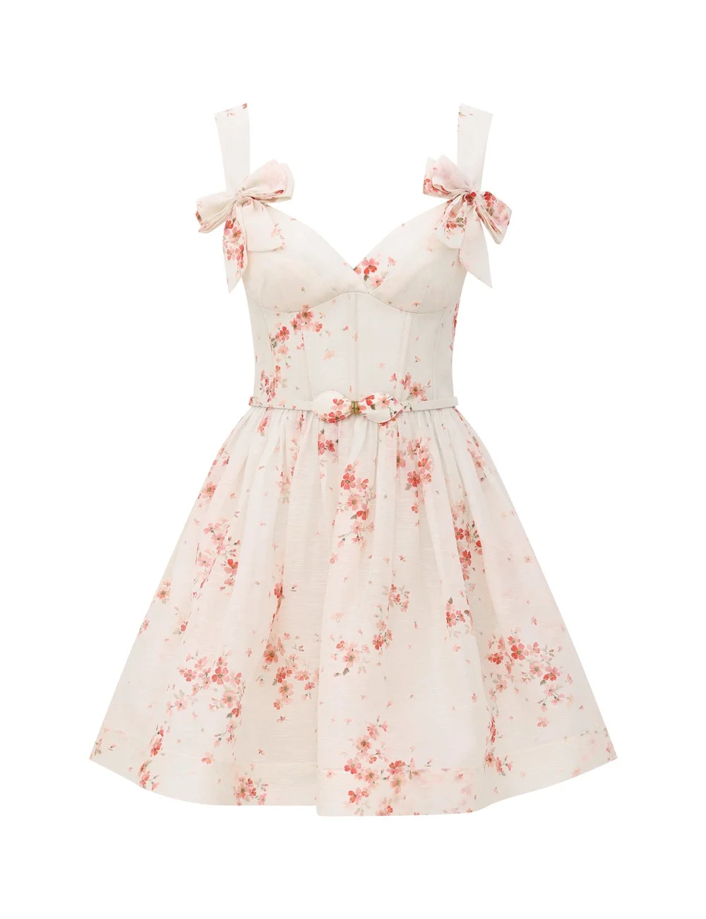 CLASH PRINT BOW MINI DRESS - 1