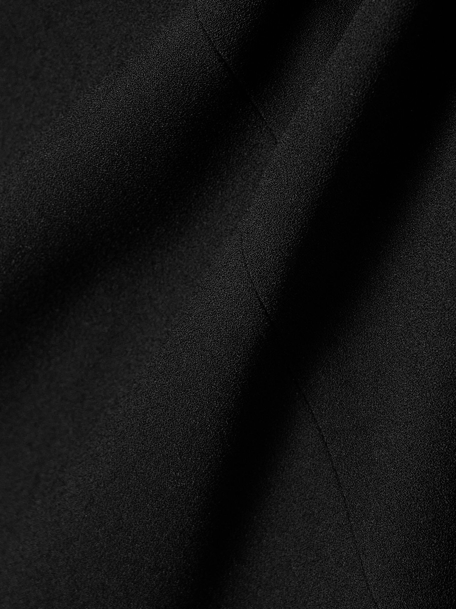 Draped wrap-effect crepe midi skirt Black - 5