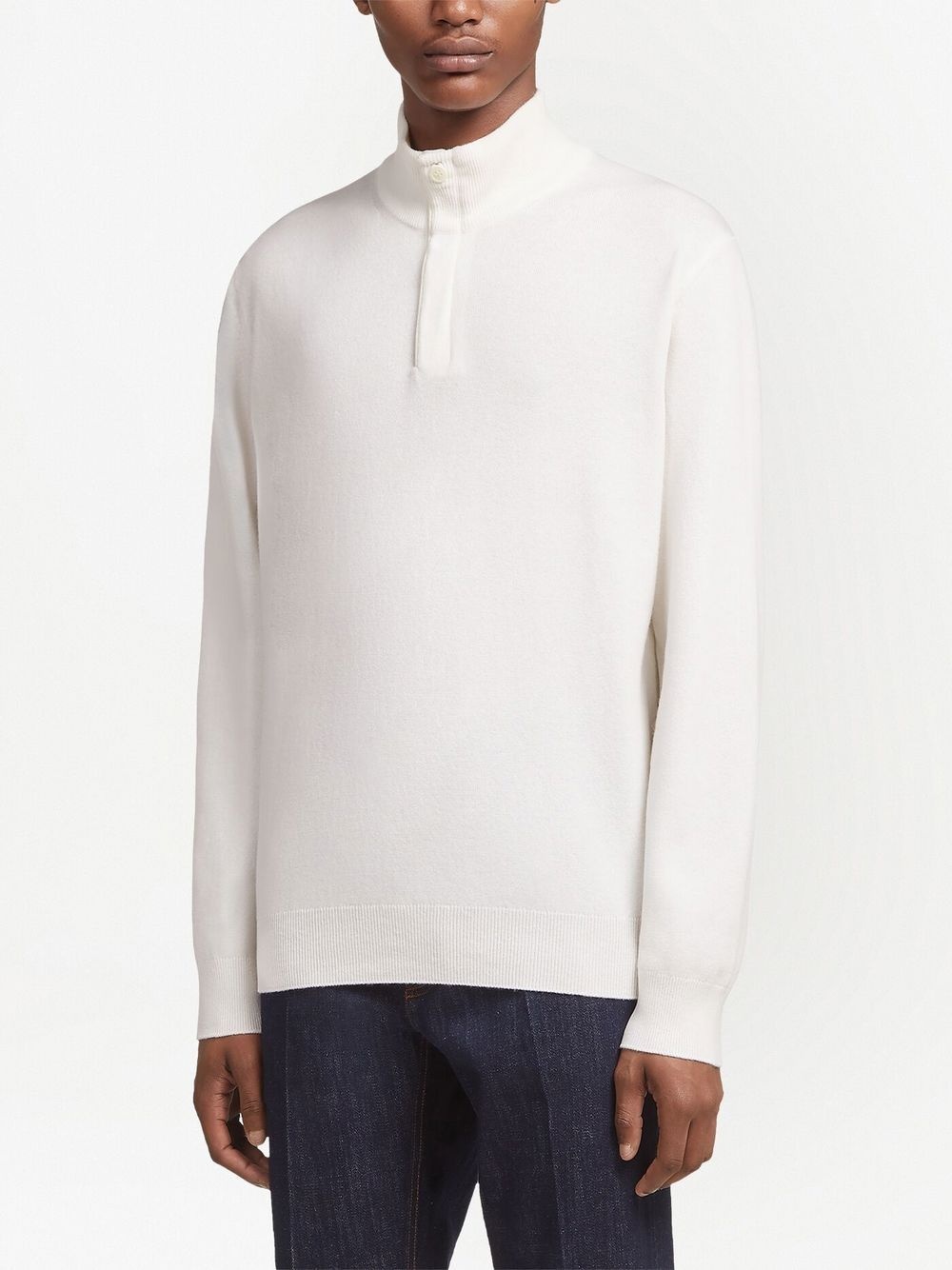 half-zip fastening knit jumper - 2
