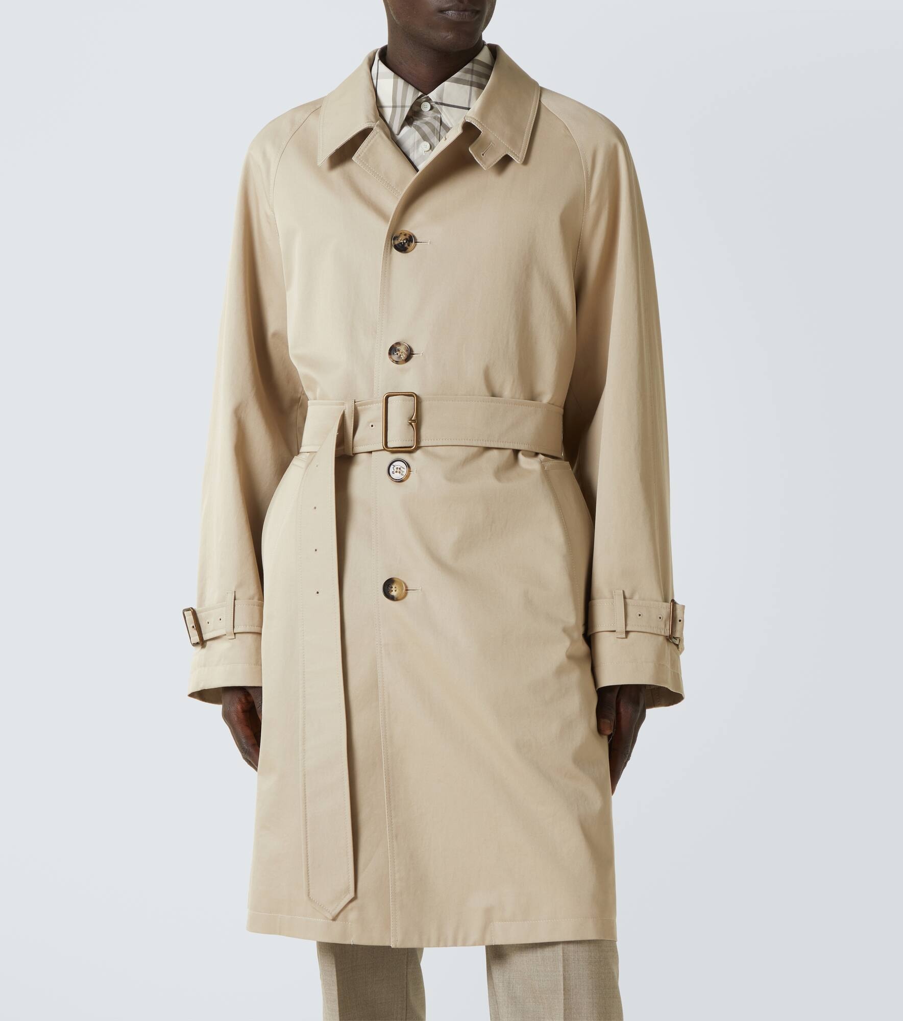 Cotton gabardine trench coat - 3