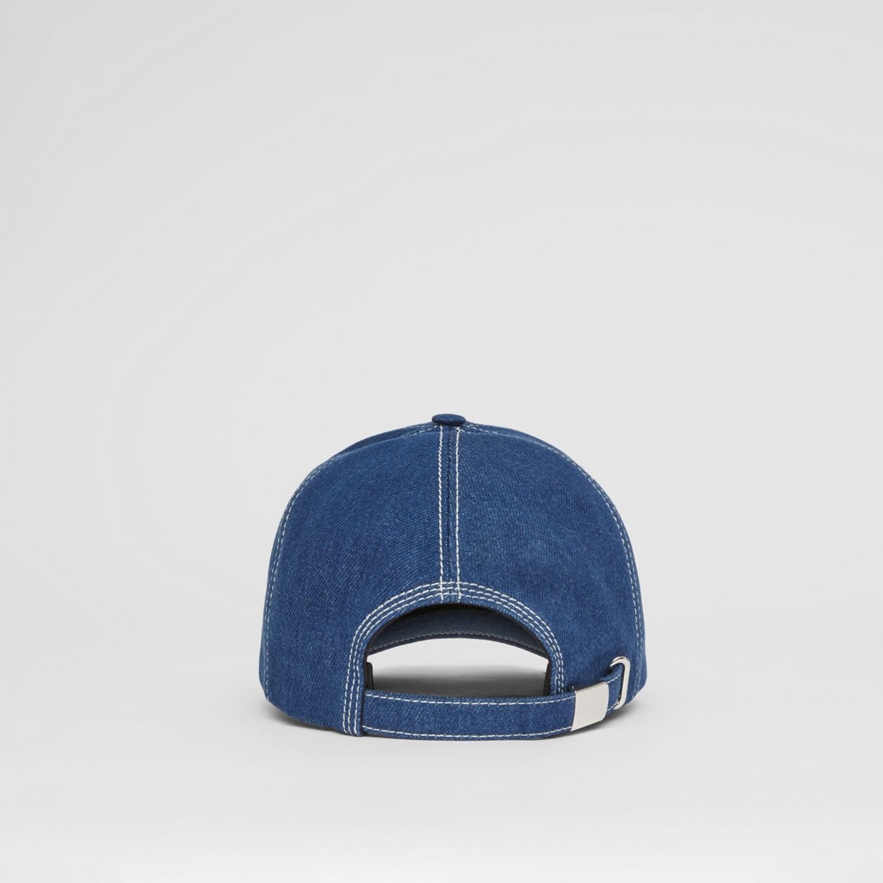 Monogram Motif Topstitched Denim Baseball Cap - 7