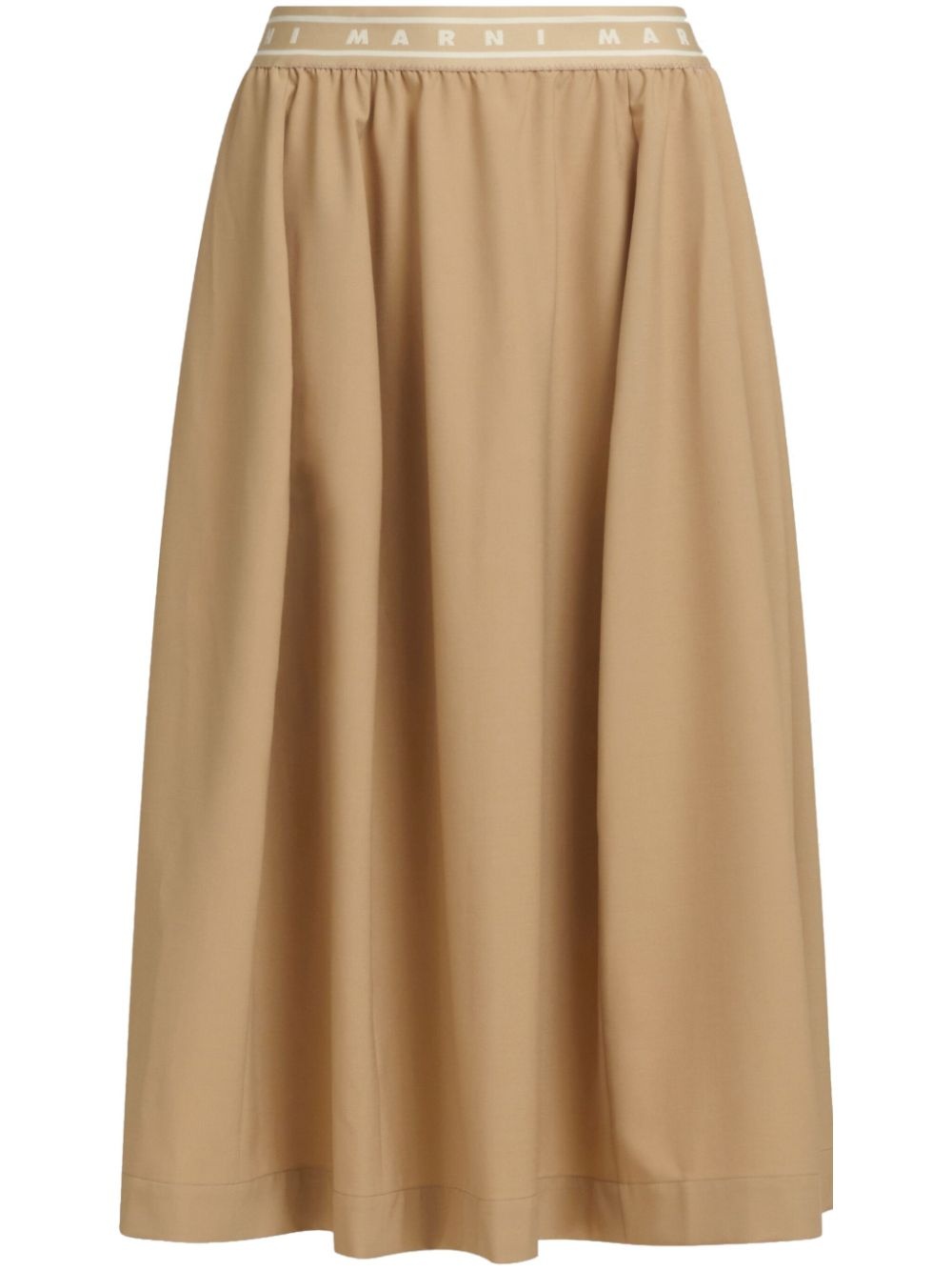logo-waistband midi skirt - 1