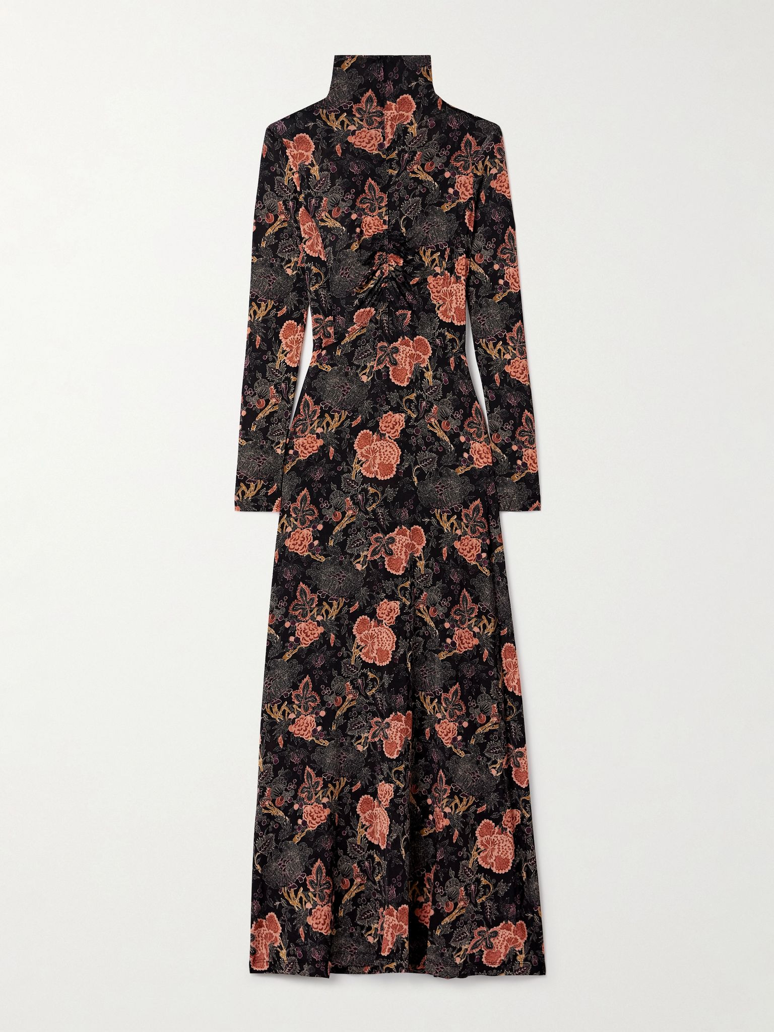 Koa ruched printed stretch-jersey turtleneck maxi dress Multi - 1