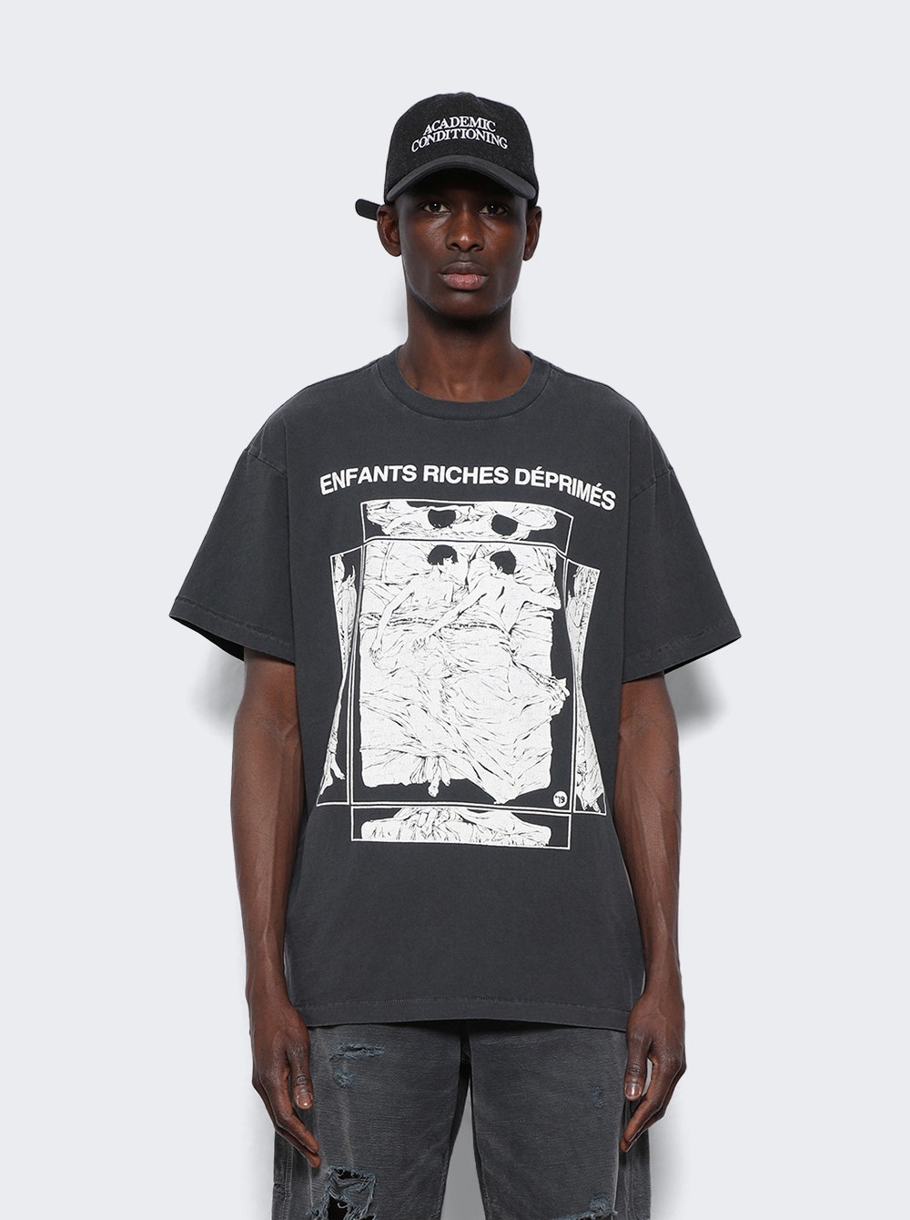 Italian Romance T-Shirt Faded Black and White - 3