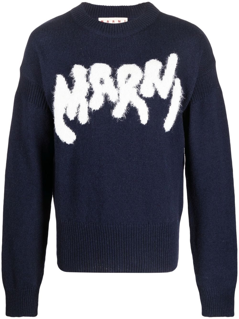 brushed-logo crew-neck jumper - 1