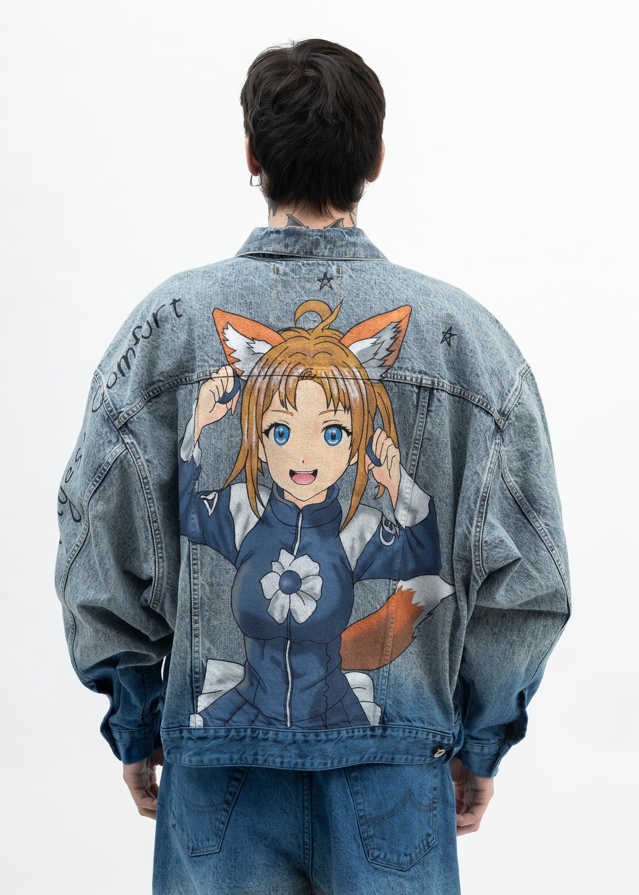ANIME PRINT Denim Jacket /Fox - 2