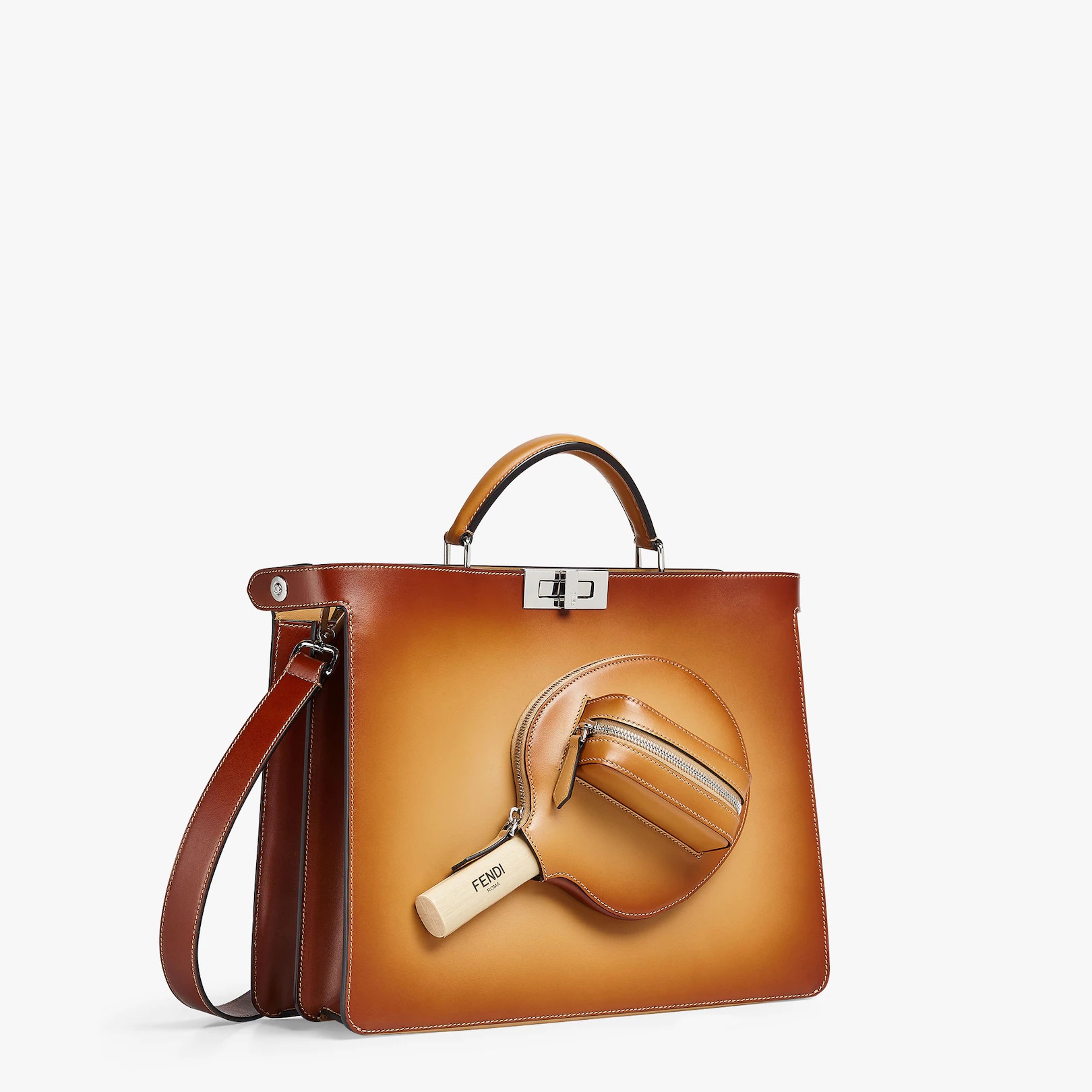 Beige leather racket carrier - 3