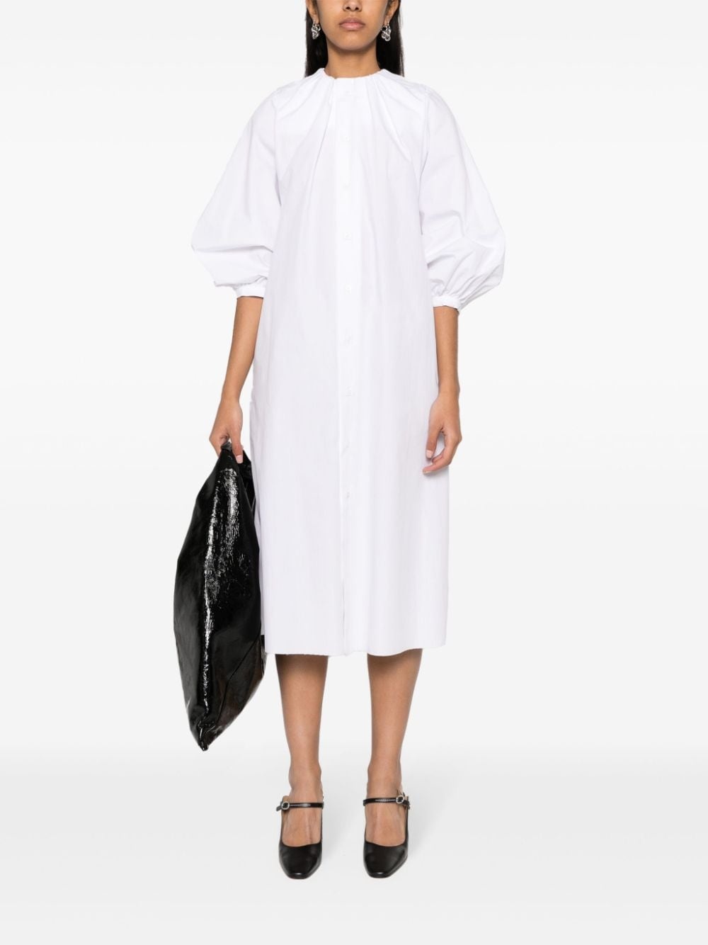 cotton poplin shirt dress - 2