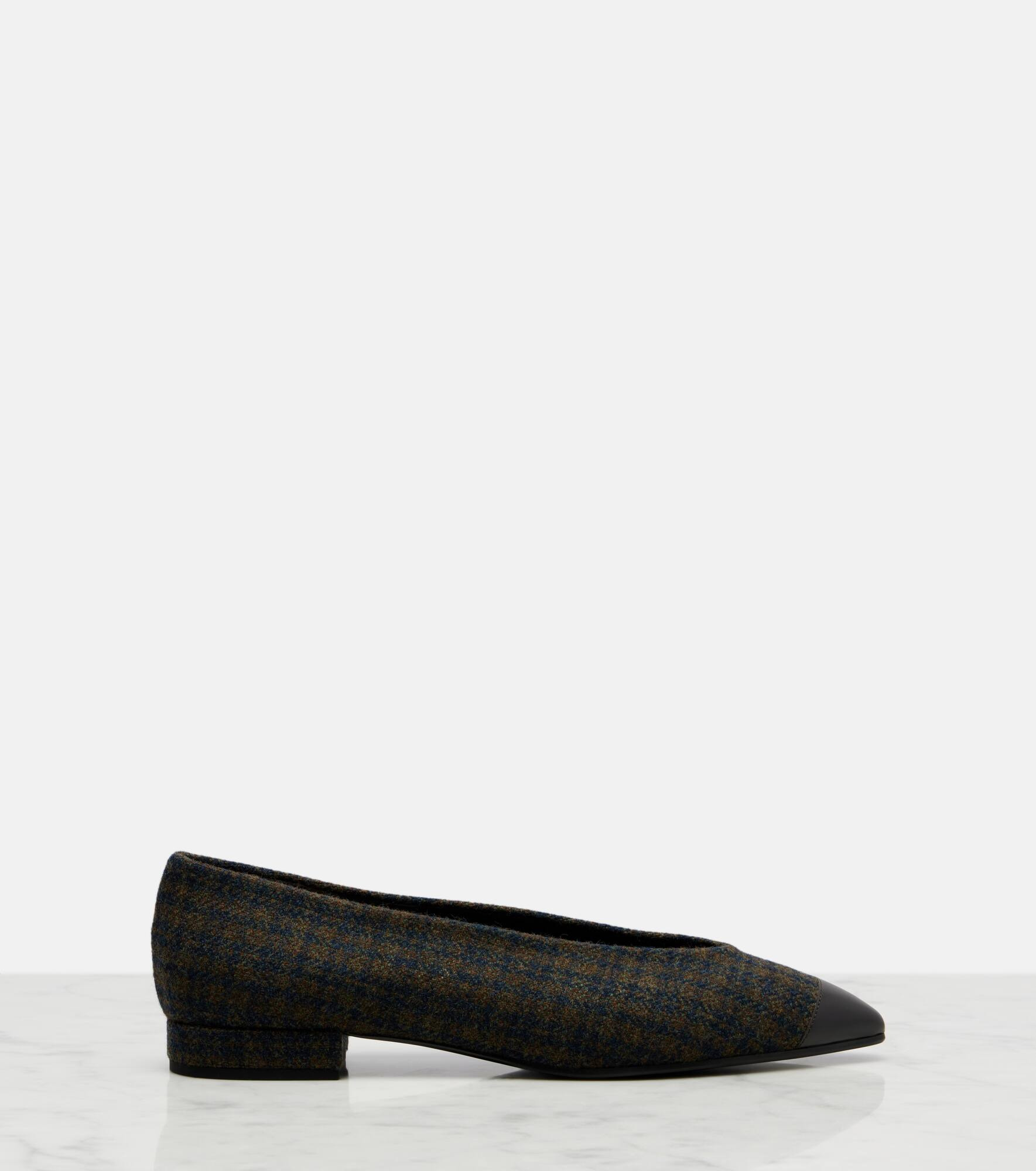 Rebecca leather-trimmed tweed ballet flats - 4