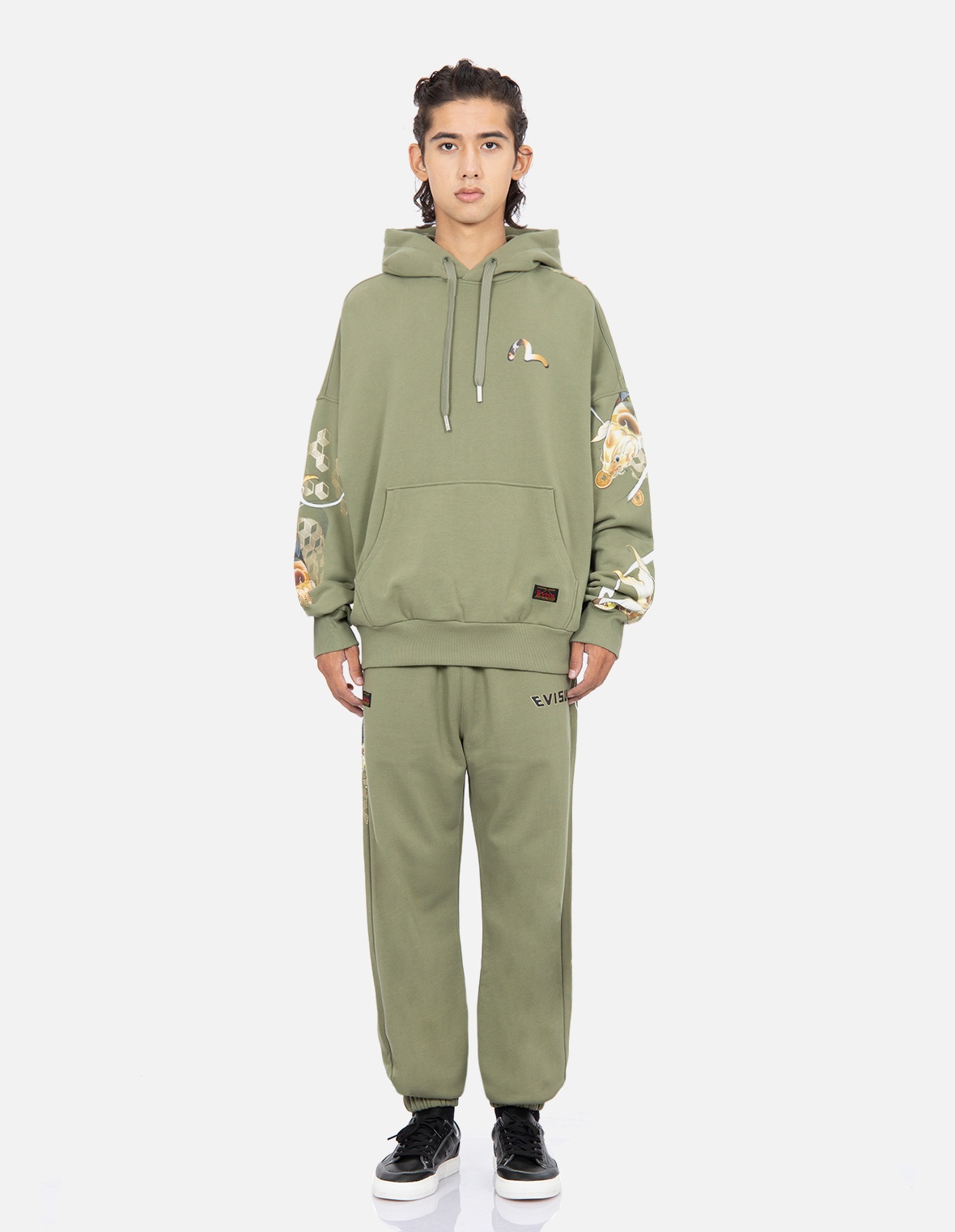 TATTOO KOI PRINT SWEATPANTS - 6