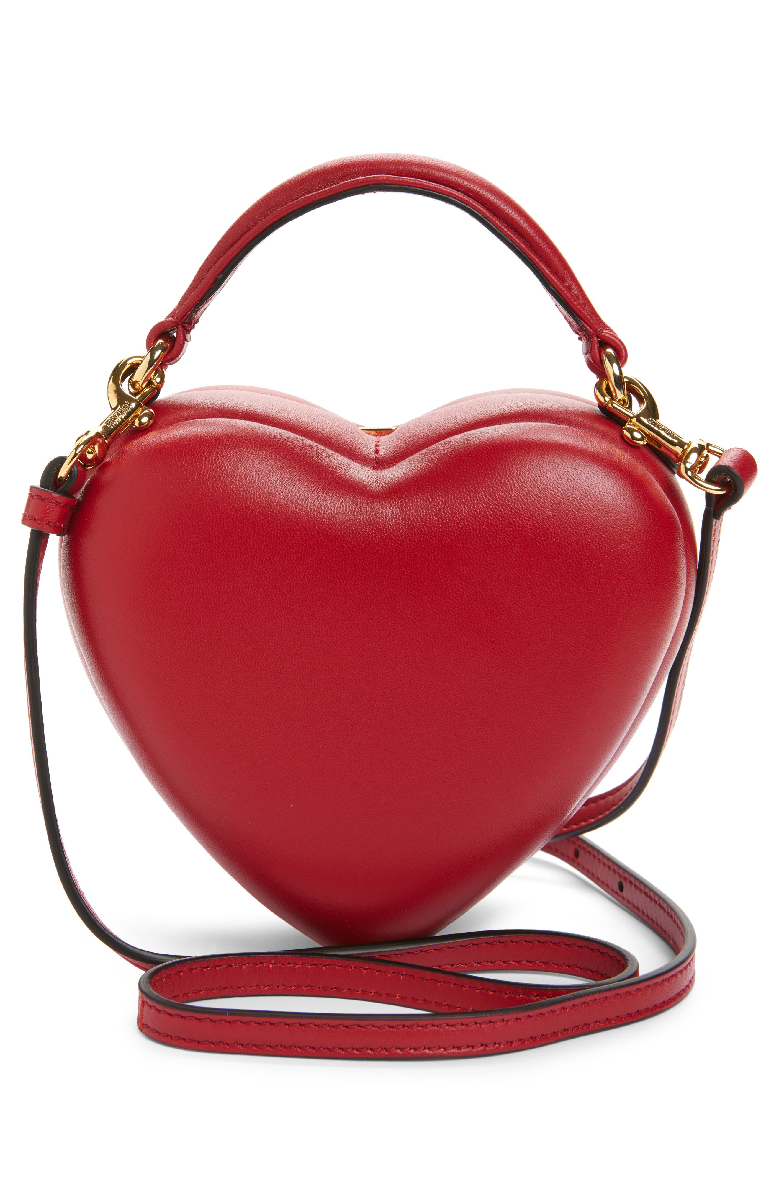 Moschino Love Me Leather Crossbody Bag in Red at Nordstrom - 3