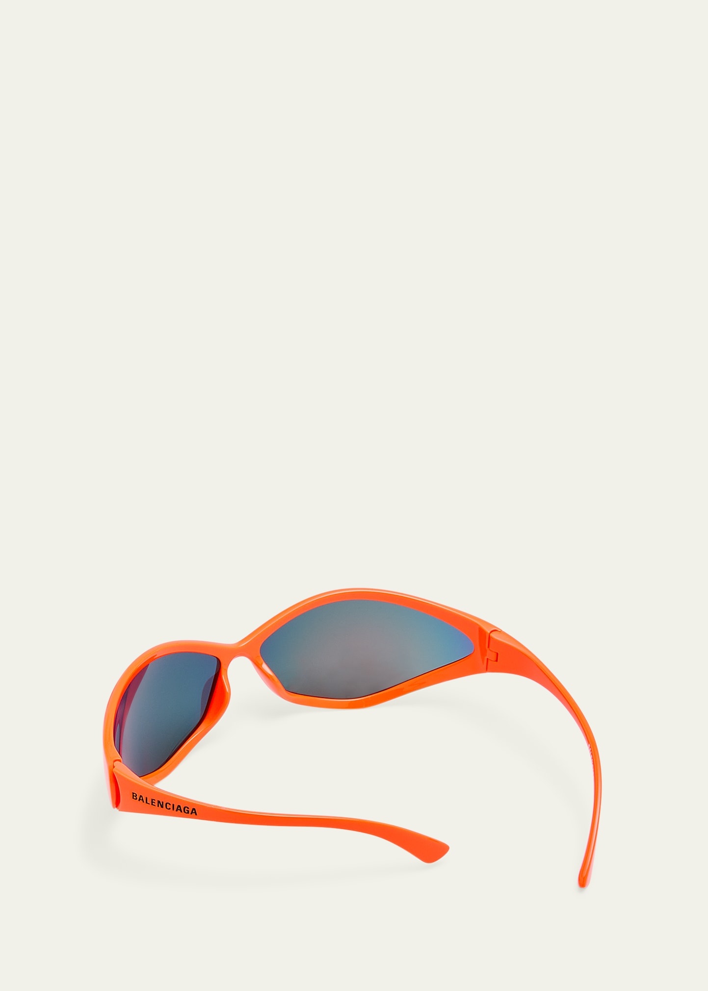 90s Oval Mirrored Injected Nylon Wrap Sunglasses - 2