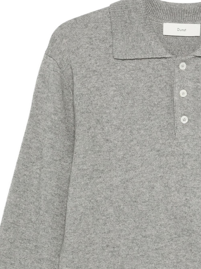 Dunst mélange-effect cashmere polo shirt outlook