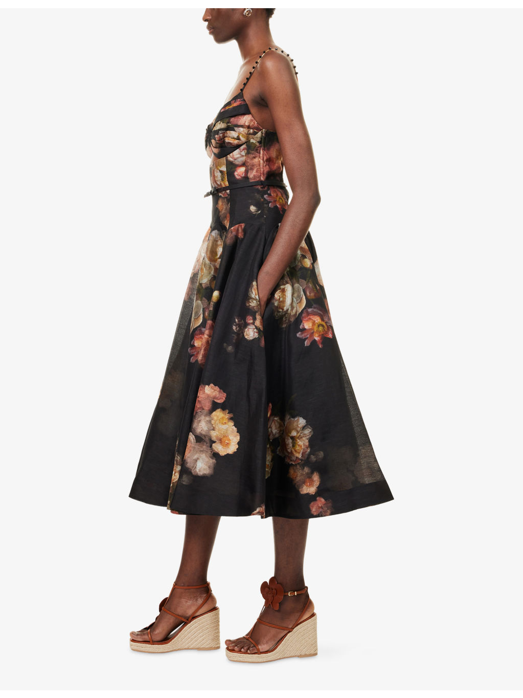Hypnotic Twist Linen And Silk Midi Dress - 3
