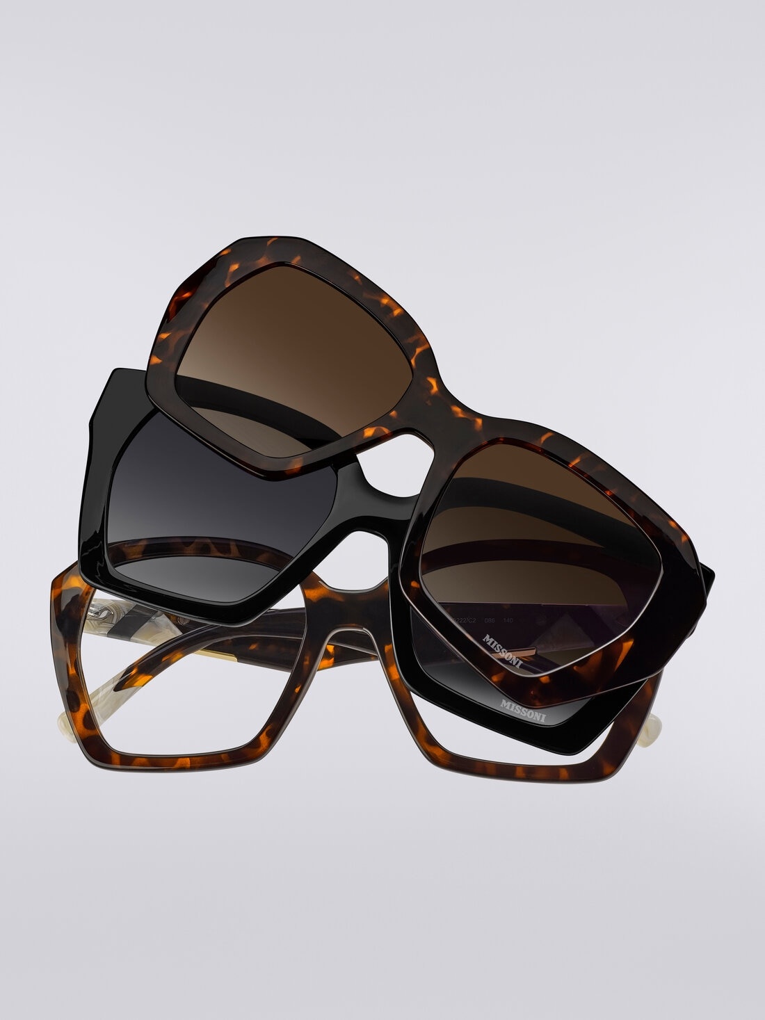Double clip-on acetate sunglasses - 1