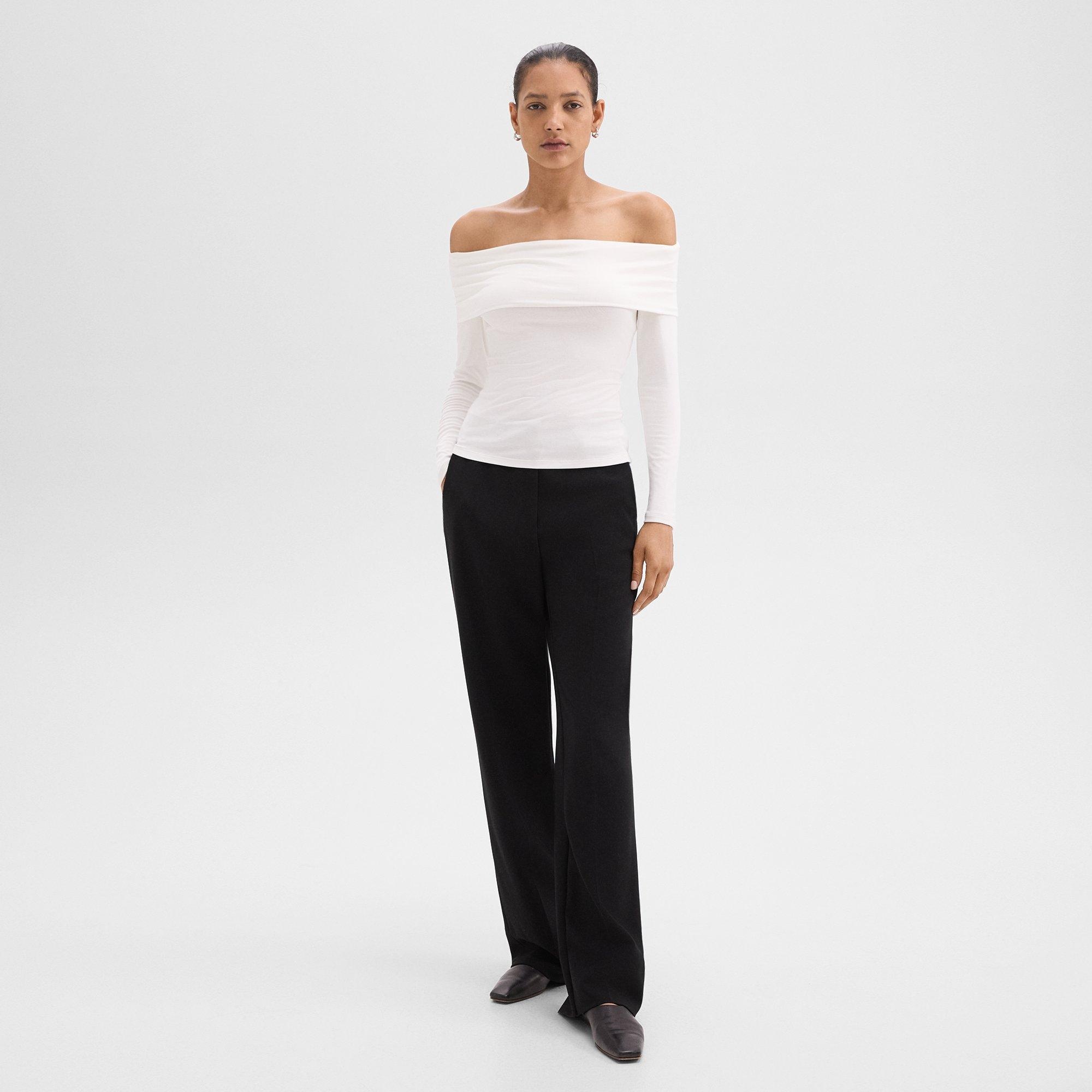 Off-the-Shoulder Top in Ribbed Viscose - 6