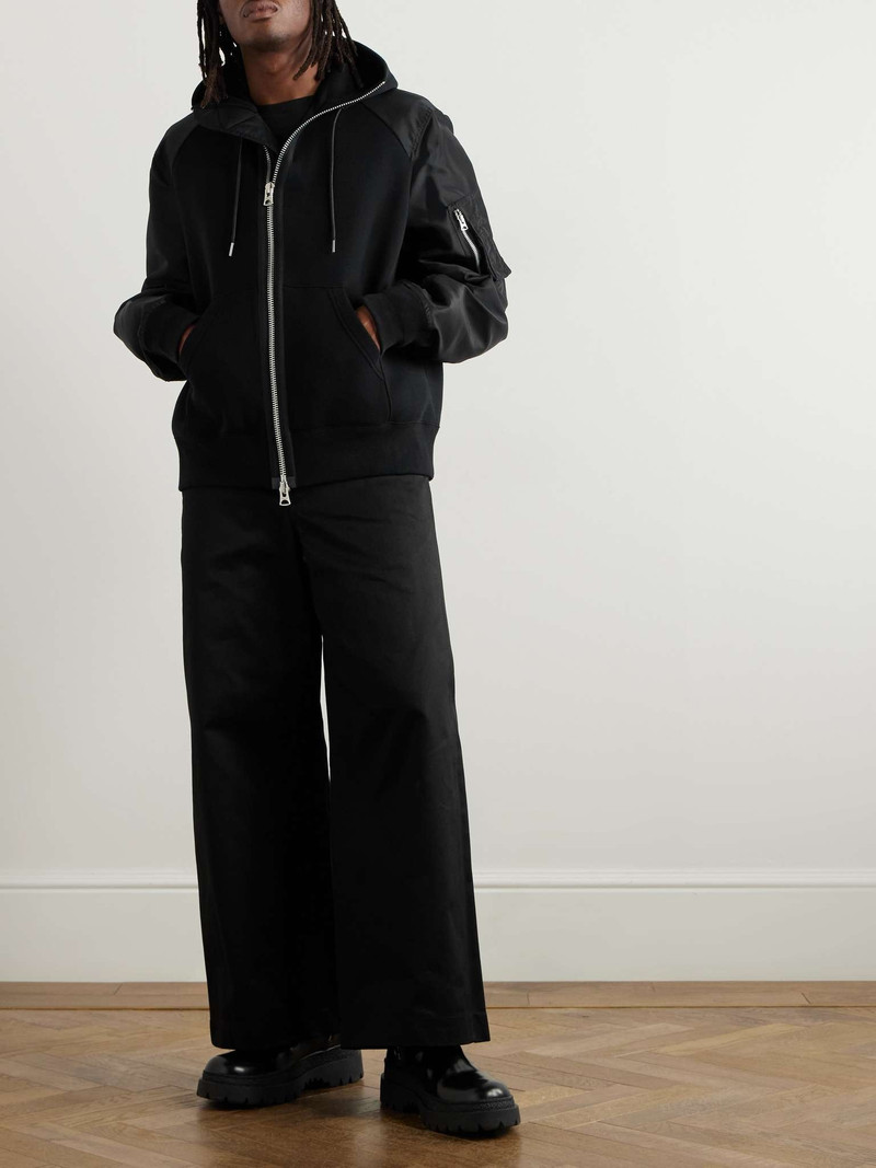 sacai Straight-Leg Belted Cotton-Gabardine Trousers outlook