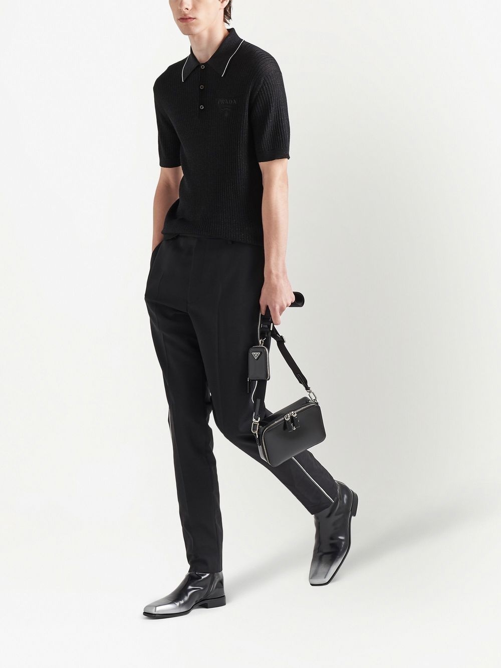 cashmere and lamé polo shirt - 2