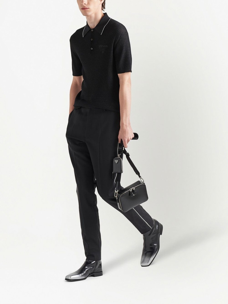 Prada cashmere and lamé polo shirt outlook